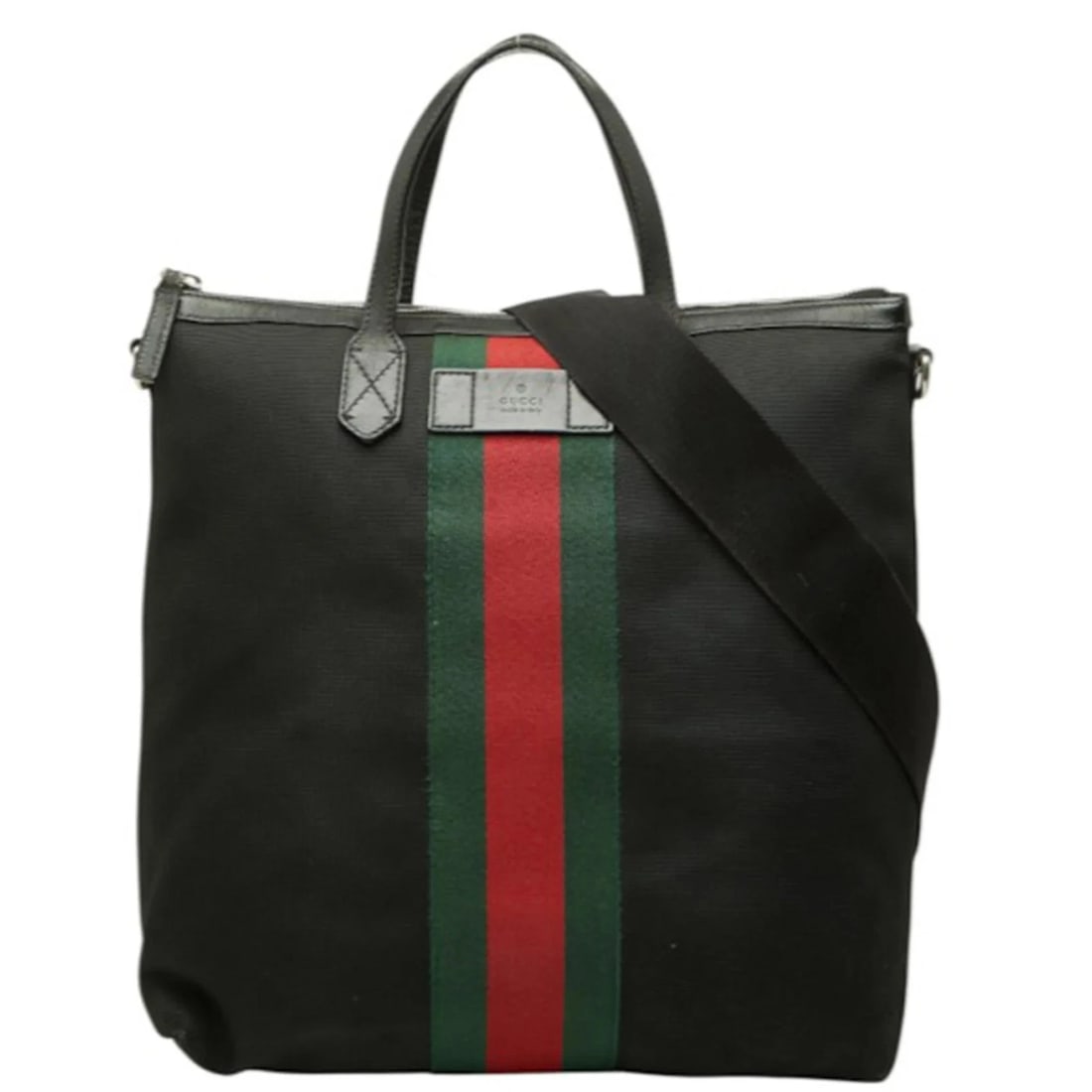 GUCCI SHERRY LINE TOTE BAG SHOULDER 2WAY: Gucci Sherry Line Tote Bag Shoulder 2WAY Brand: Gucci Type/Style: Shoulder bag, Tote bag Material: Canvas , Leather Color: Black Size: (HxWxD) 33cm x 31cm x 15cm / 12.99inch x 12.2inch x 5.9inch A