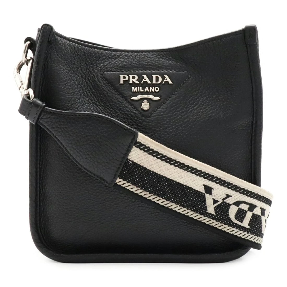 PRADA VITELLO DAINO SOFT LEATHER MINI SHOULDER BAG: PRADA Vitello Daino Soft Leather Mini Shoulder Bag Brand: Prada Type/Style: Shoulder bag Material: Leather Color: Black, Nero Size: (HxWxD) 18cm x 19cm x 7cm / 7.08inch x 7.48inch x 2.75inch Acces
