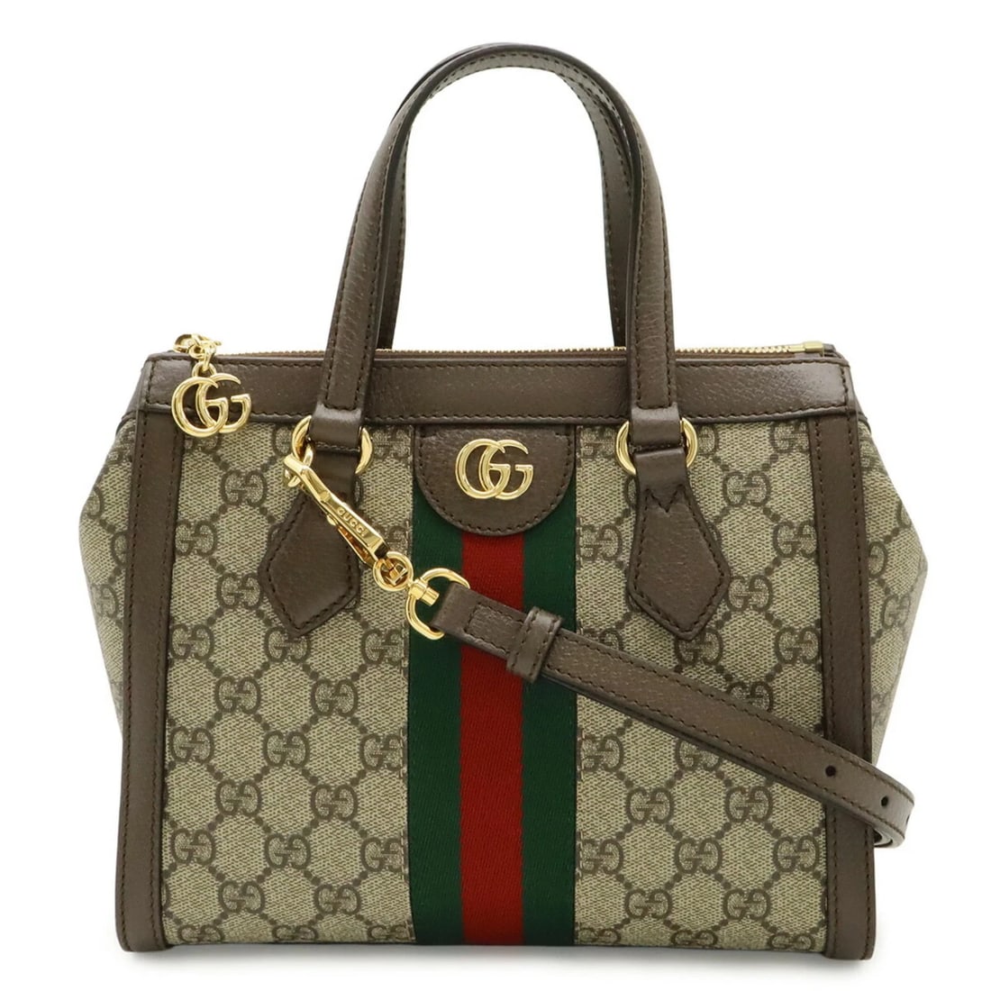GUCCI OPHIDIA GG SUPREME SMALL TOTE BAG: GUCCI Ophidia GG Supreme Small Tote Bag Brand: Gucci Type/Style: Handbag, Shoulder bag, Tote bag Material: GG Supreme , Leather Color: Beige, Green, Red color Size: (HxWxD) 20cm x 24cm x 10cm / 7.87in