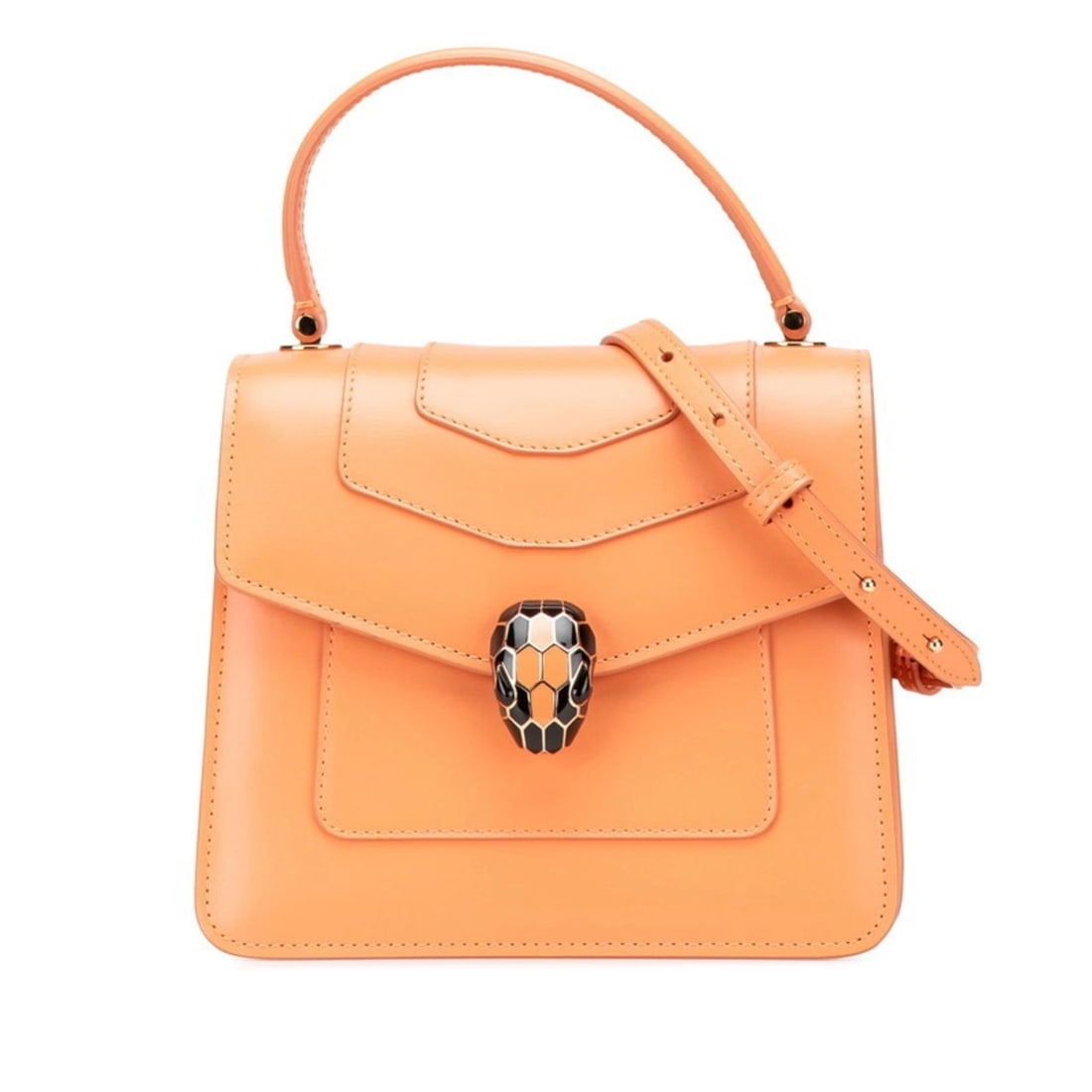 BVLGARI SERPENTI FOREVER HANDBAG/SHOULDER BAG: BVLGARI Serpenti Forever Handbag/Shoulder Bag Brand: Bvlgari Type/Style: Handbag, Shoulder bag Material: Leather Color: Orange Size: (HxWxD) 15.5cm x 18cm x 10.5cm / 6.1inch x 7.08inch x 4.13inch