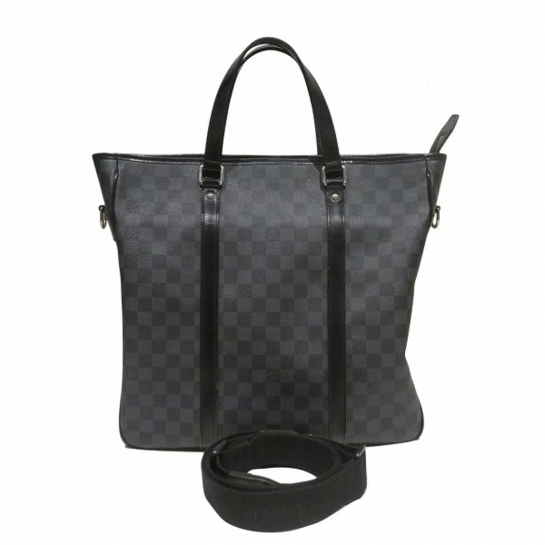 LOUIS VUITTON DAMIER GRAPHITE TADAO: Louis Vuitton Damier Graphite Tadao Brand: Louis Vuitton Type/Style: Handbag, Shoulder bag, Tote bag Material: Damier Graphite Color: Black Size: (HxWxD) 35cm x 36cm x 10cm / 13.77inch x 14.17inch x 3