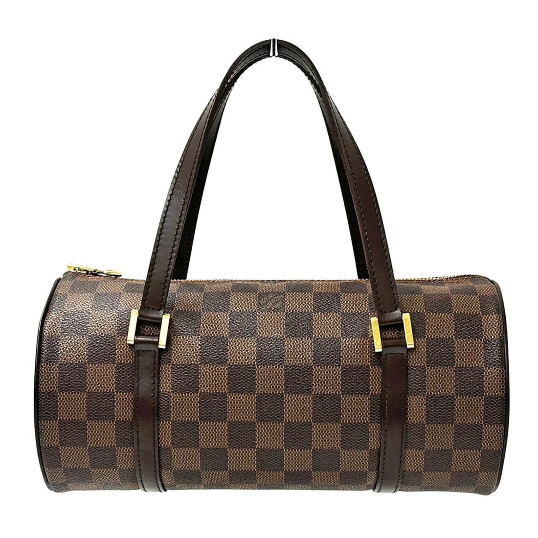 LOUIS VUITTON PAPILLON PM HANDBAG, DAMIER PATTERN: Louis Vuitton Papillon PM handbag, Damier pattern Brand: Louis Vuitton Type/Style: Handbag Material: Damier Canvas Color: Brown, Damier Canvas, Galle Size: (HxWxD) 13cm x 27cm x 13cm / 5.11inch x