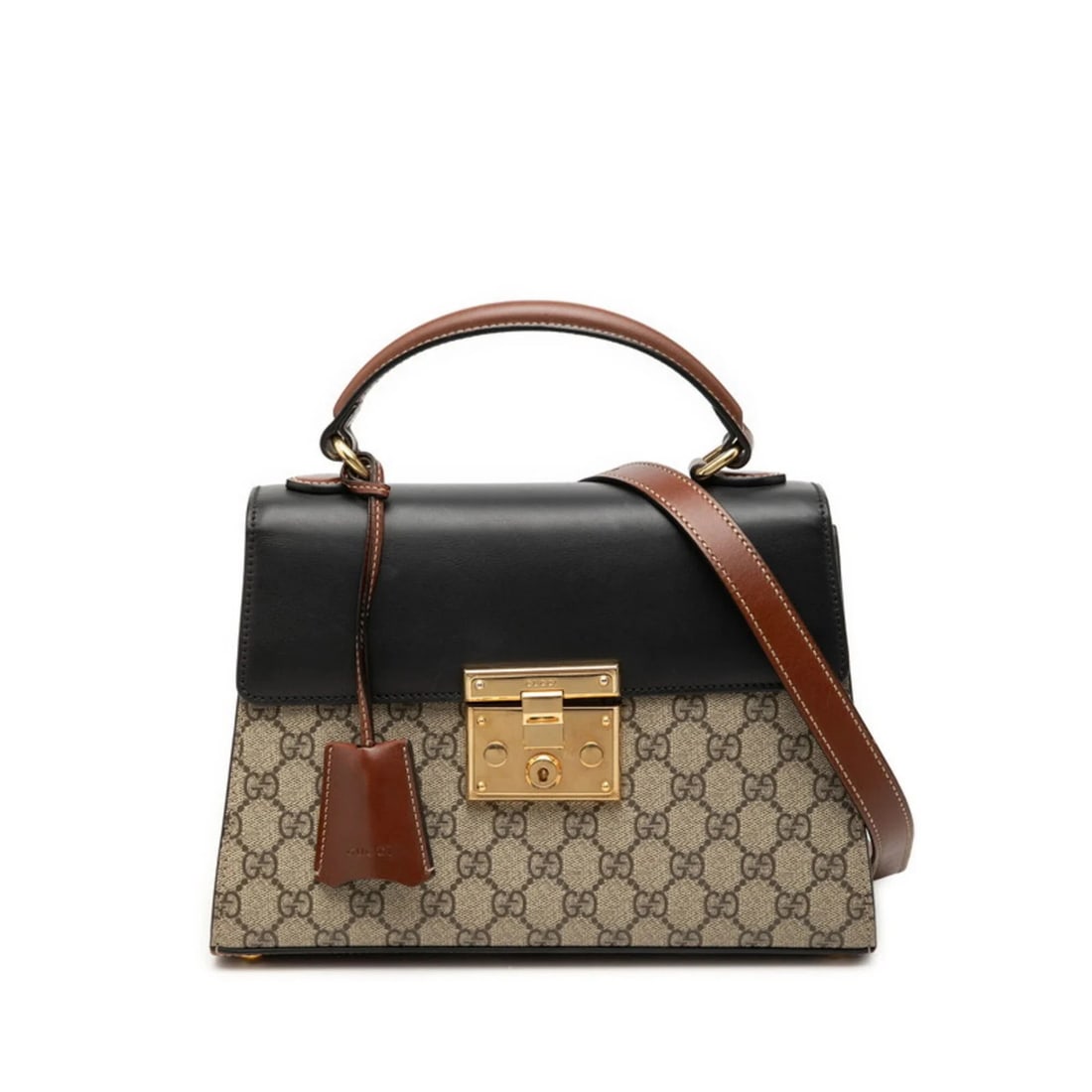 GUCCI GG SUPREME PADLOCK HANDBAG SHOULDER BAG: Gucci GG Supreme Padlock Handbag Shoulder Bag Brand: Gucci Type/Style: Handbag, Shoulder bag Material: PVC , Leather Color: Beige, Black, Brown Size: (HxWxD) 18cm x 27.5cm x 11cm / 7.08inch x 10.82inc