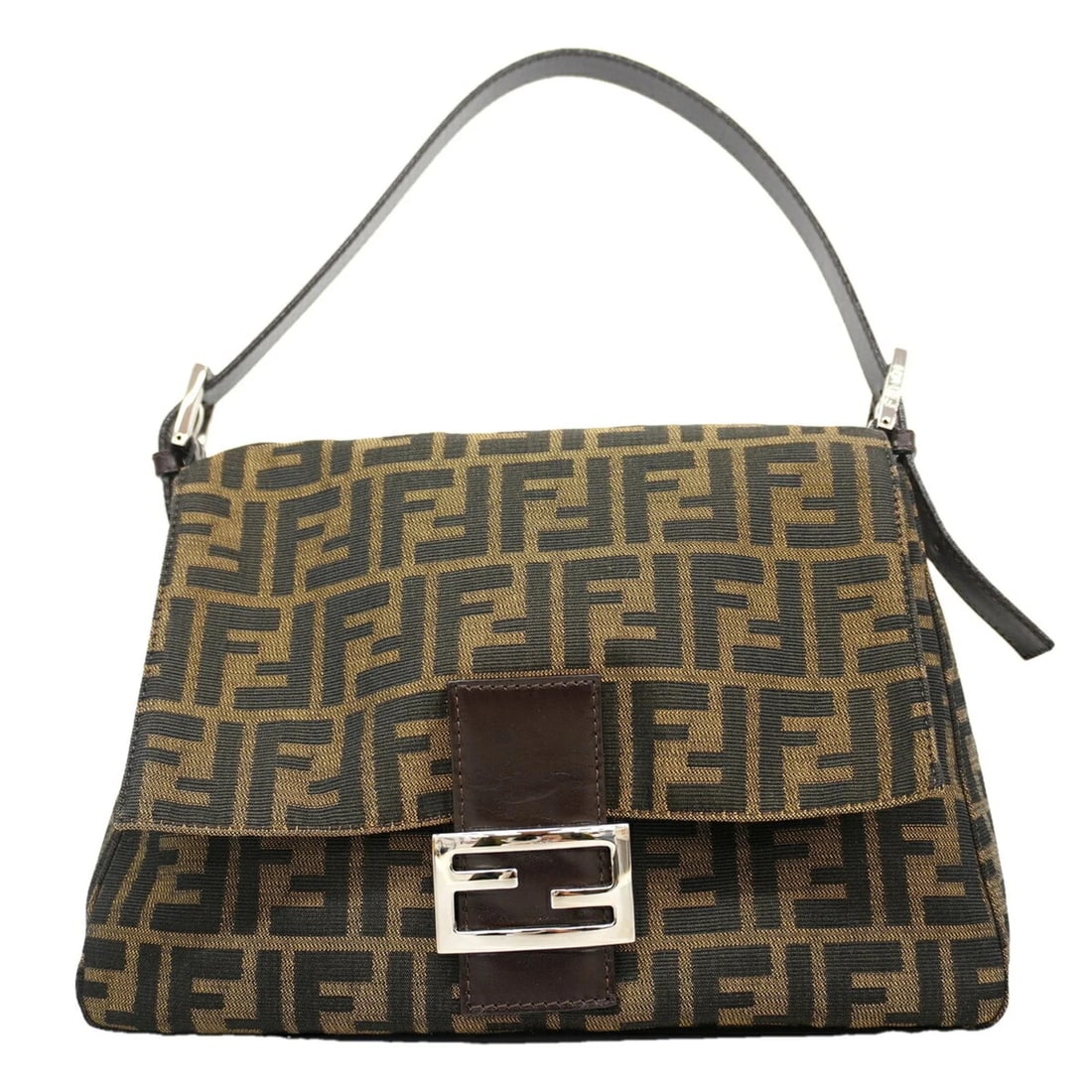 FENDI ZUCCA MAMMA BUCKET NYLON CANVAS HANDBAG: Fendi Zucca Mamma Bucket Nylon Canvas Handbag Brand: Fendi Type/Style: Handbag Material: Nylon canvas Color: Brown Size: (HxWxD) 24cm x 29cm x 12cm / 9.44inch x 11.41inch x 4.72inch Accessories: N
