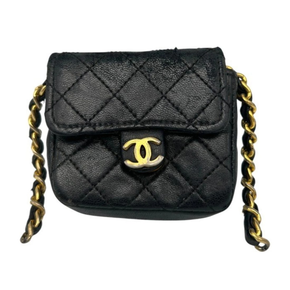 CHANEL MATELASSE MICRO MINI CHAIN SHOULDER BAG: Chanel Matelasse Micro Mini Chain Shoulder Bag Brand: Chanel Type/Style: Shoulder bag Material: none Color: Black Size: (HxWxD) 6.5cm x 7cm x 2.5cm / 2.55inch x 2.75inch x 0.98inch Accessories: No