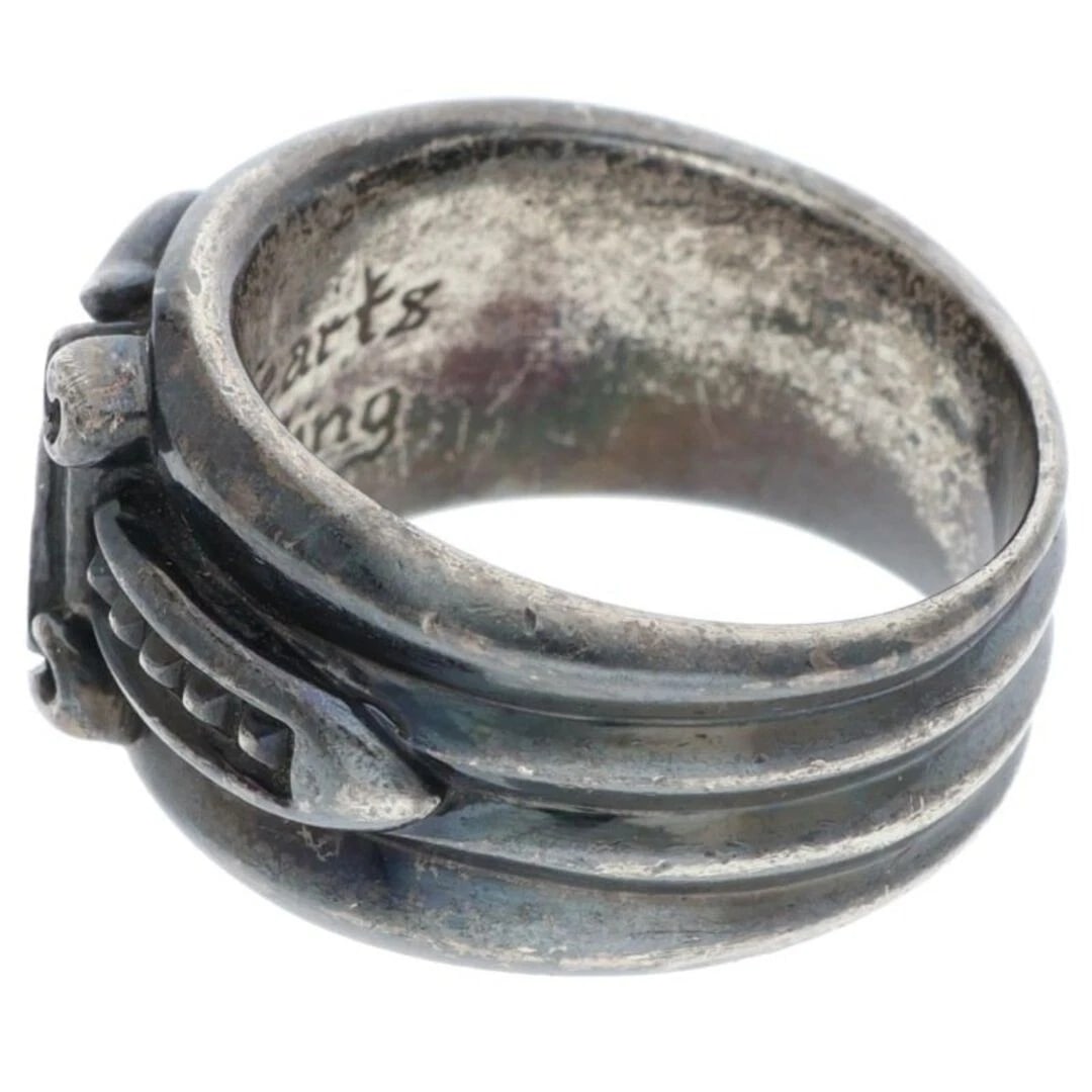 CHROME HEARTS DAGGER BLACK RHODIUM PROCESSED SILVER RING - 4