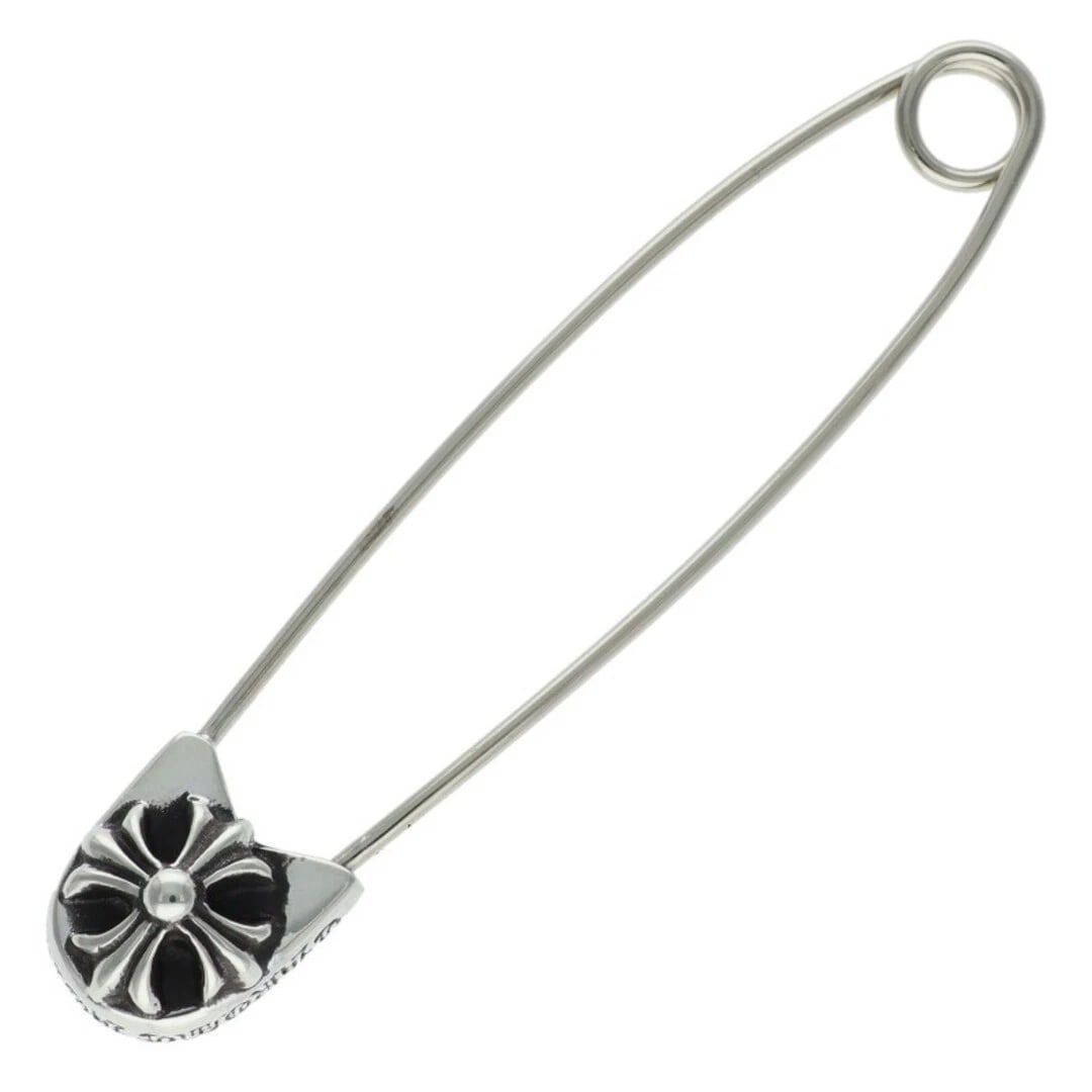 CHROME HEARTS SAFETY PIN LARGE SILVER NECKLACE: Chrome Hearts SAFETY PIN large Silver Necklace Brand: Chrome Hearts Type/Style: Necklace Material: 925 Silver Color: Silver Size: Width 1cm, vertical 5.6cm Accessories: None Accessories No