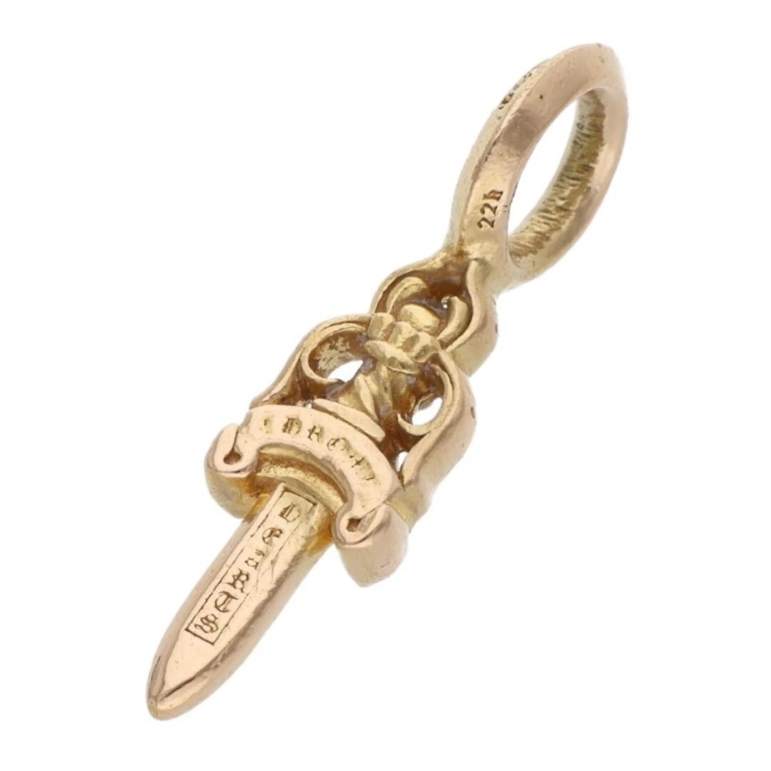 CHROME HEARTS STACK DAGGER V2 CHARM GOLD NECKLACE - 2