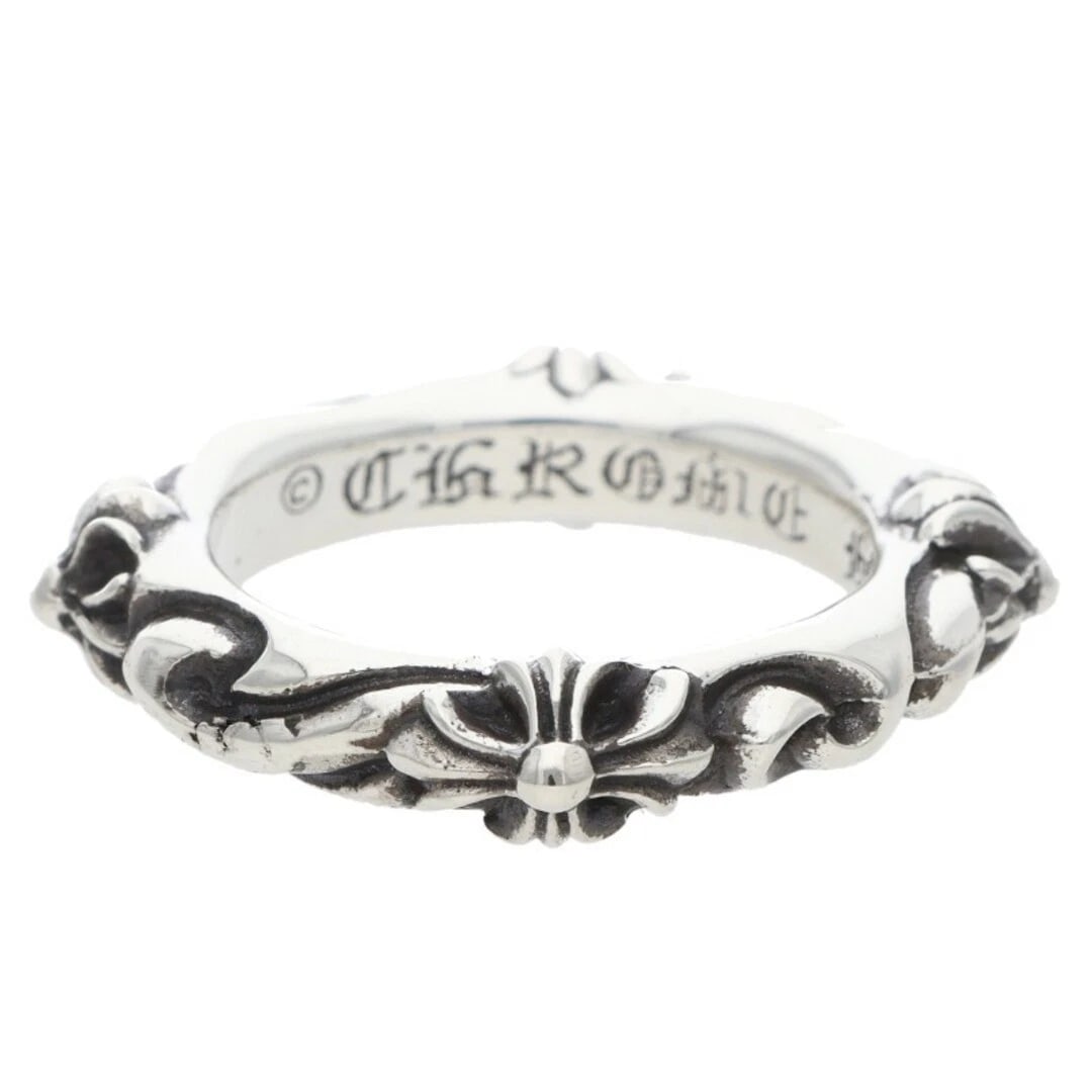 CHROME HEARTS SBT BAND SILVER RING MENS: Chrome Hearts SBT BAND Silver Ring Mens Brand: Chrome Hearts Type/Style: Ring Material: 925 Silver Color: Silver Size: 6.5 - 6.75 US Accessories: None Accessories Notice: When purchasing pre-owned