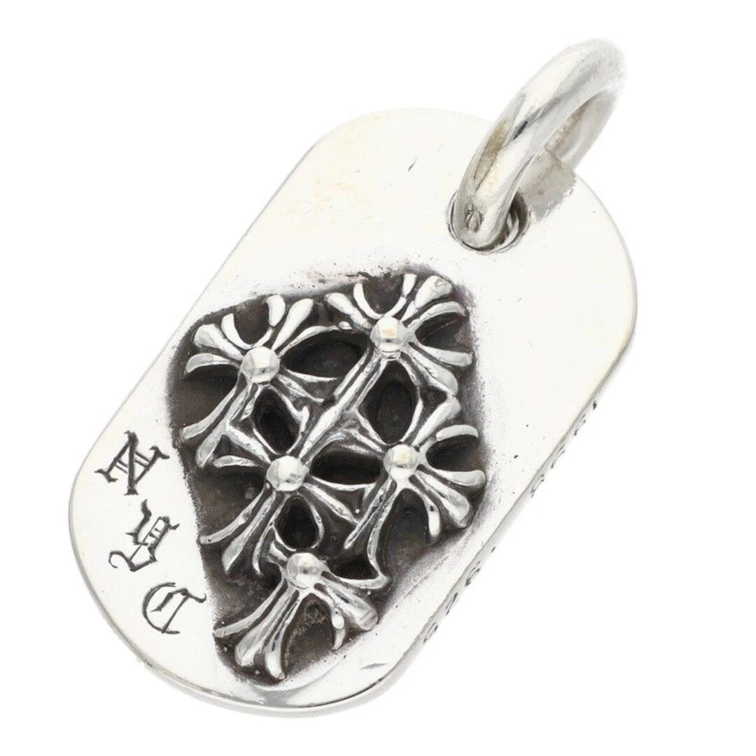 CHROME HEARTS RAISED DOGTAG DOG TAG NYC CHARM SILVER NECKLACE: Chrome Hearts RAISED DOGTAG Dog Tag NYC Charm Silver Necklace Brand: Chrome Hearts Type/Style: Necklace Material: 925 Silver Color: Silver Size: Width 1.8cm, vertical 3.6cm Accessories: None