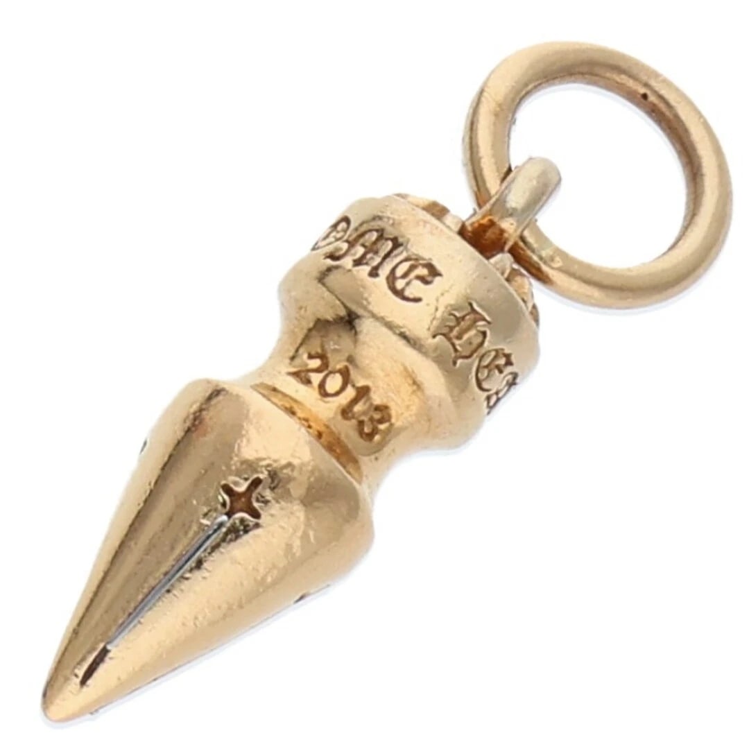 CHROME HEARTS CHARM YELLOW GOLD NECKLACE: Chrome Hearts Charm Yellow Gold Necklace Brand: Chrome Hearts Type/Style: Necklace Material: 22K Gold Color: Yellow Size: Width 0.5cm, vertical 2cm Accessories: None Accessories Notice: Wh