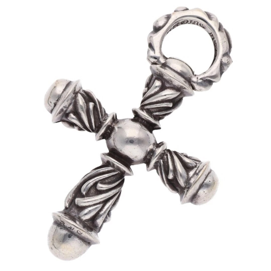 CHROME HEARTS CAMPANA CROSS SM SMALL PENDANT SILVER NECKLACE: Chrome Hearts CAMPANA CROSS SM SMALL PENDANT SILVER NECKLACE Brand: Chrome Hearts Type/Style: Necklace Material: Color: Size: Width 3.8cm, vertical 5.6cm Accessories: None Accessories Notice: When
