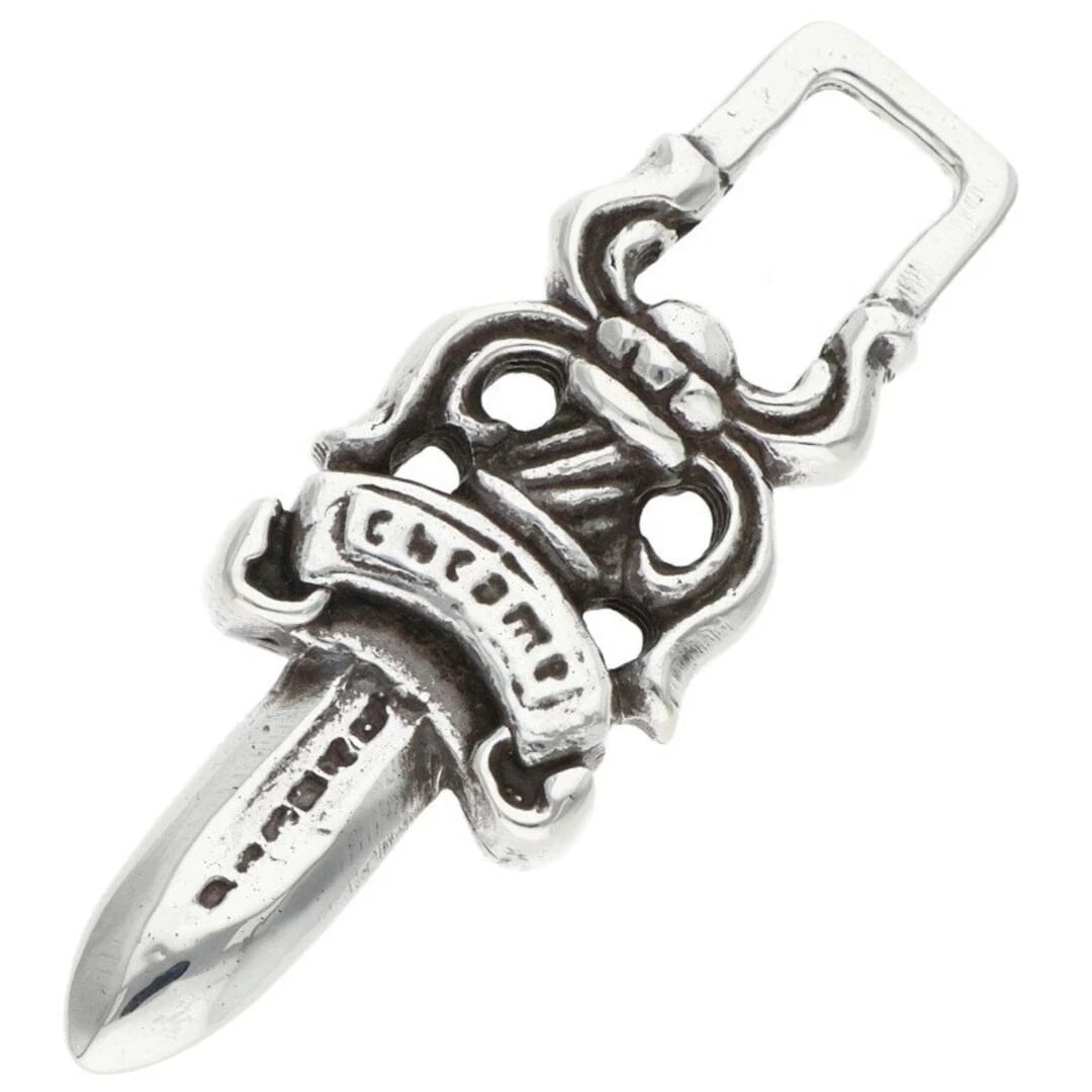 CHROME HEARTS SILVER NECKLACE: Chrome Hearts Silver Necklace Brand: Chrome Hearts Type/Style: Necklace Material: Color: Silver Size: Width 1.2cm, vertical 3.4cm Accessories: None Accessories Notice: When purchasing pre-owned