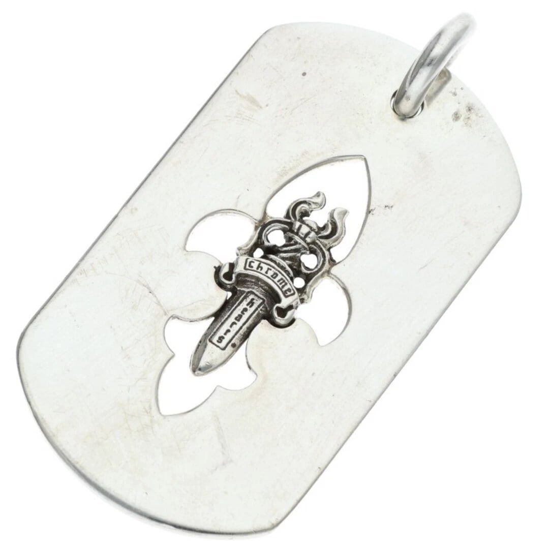 CHROME HEARTS HUDA GARD DOG SILVER NECKLACE: Chrome Hearts Huda Gard Dog Silver Necklace Brand: Chrome Hearts Type/Style: Necklace Material: Color: Size: Width 2.9cm, vertical 5.6cm Accessories: None Accessories Notice: When purchasing