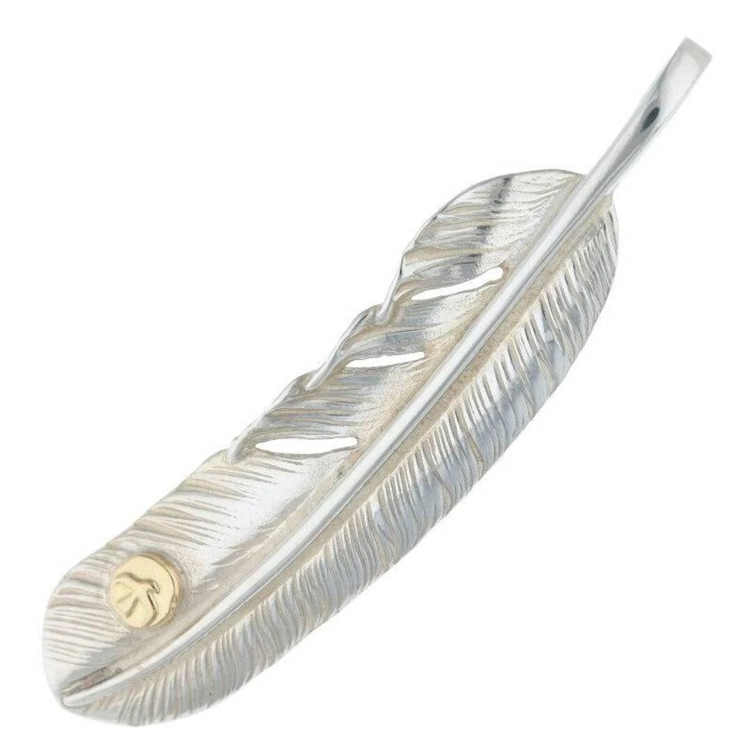 GOROWS EXTRA LARGE FEATHER VOMMETAL WITH METAL RIGHT: Gorows Extra Large Feather Vommetal With Metal Right Brand: goro's Type/Style: Necklace Material: Color: Silver, Gold Size: Width 1.5cm, vertical 6.8cm Accessories: None Accessories Notice
