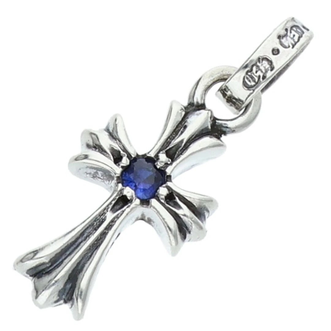 CHROME HEARTS SAPPHIRE CHARM SILVER NECKLACE (1 of 3)