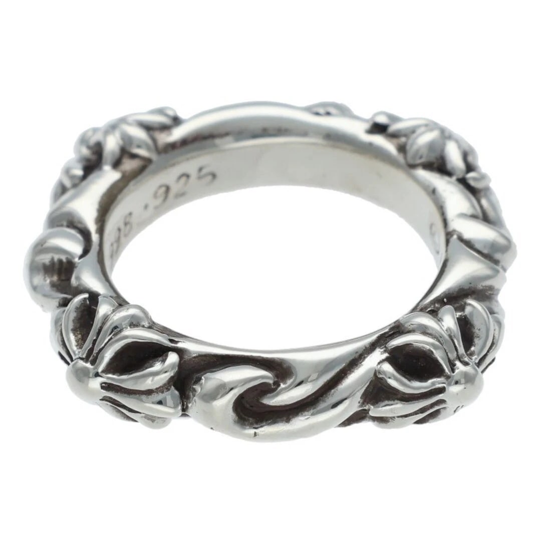 CHROME HEARTS SBT BAND SILVER RING: Chrome Hearts SBT BAND Silver Ring Brand: Chrome Hearts Type/Style: Ring Material: silver Color: silver Size: US Size 6 Accessories: None Accessories Notice: When purchasing pre-owned goods, please