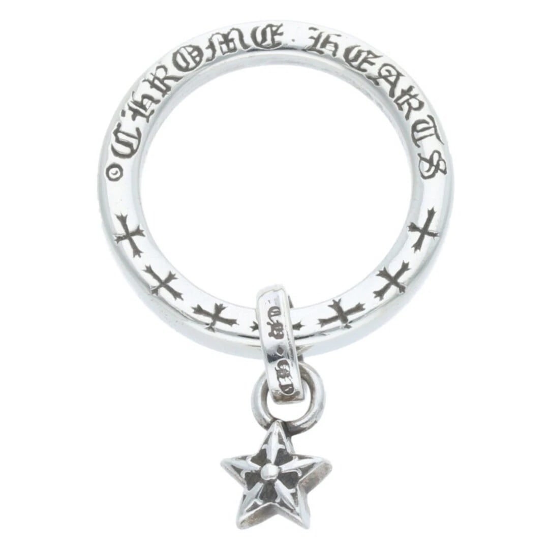 CHROME HEARTS NTFL W STAR MOTIF SILVER RING: Chrome Hearts NTFL W Star Motif Silver Ring Brand: Chrome Hearts Type/Style: Ring Material: 925 silver Color: silver Size: US Size10.5 Accessories: None Accessories Notice: When purchasing