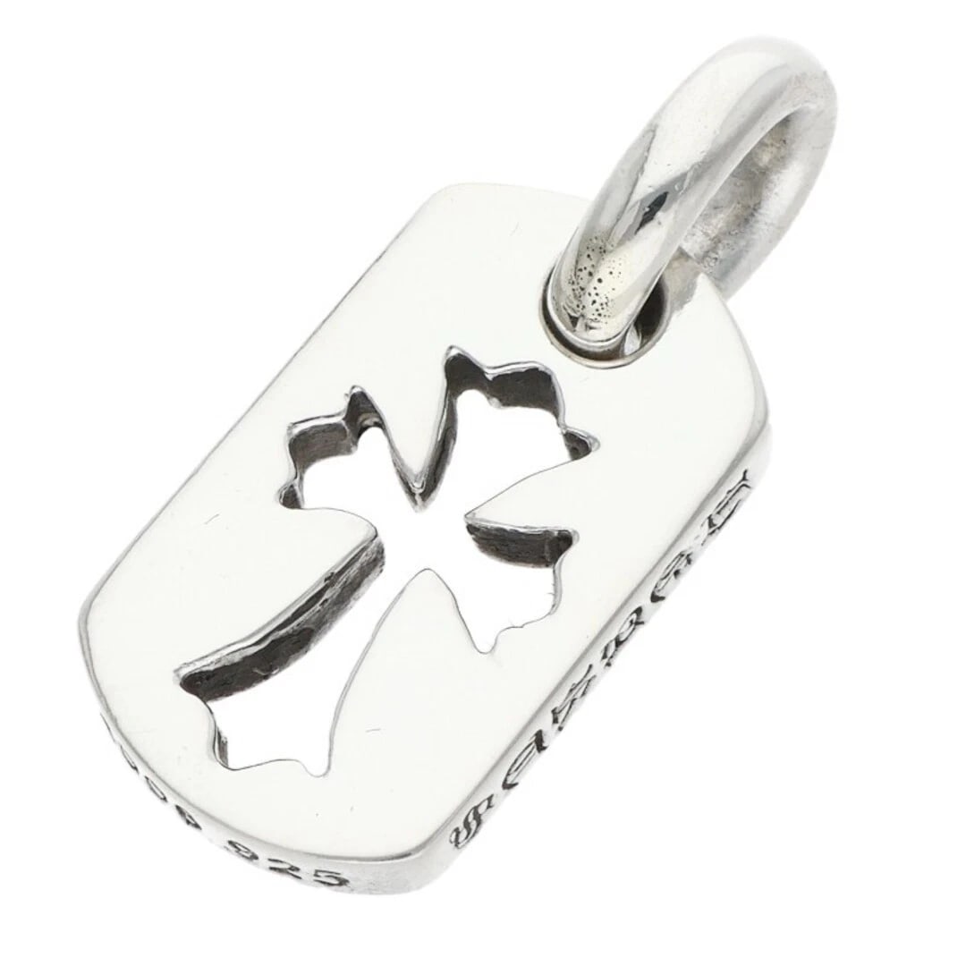 CHROME HEARTS TINY CUTOUT CROSS DOG TAG CHARM NECKLACE: Chrome Hearts Tiny Cutout Cross Dog Tag Charm Necklace Brand: Chrome Hearts Type/Style: Necklace Material: 925 silver Color: silver Size: vertical 2.2cm Accessories: None Accessories Notice: When
