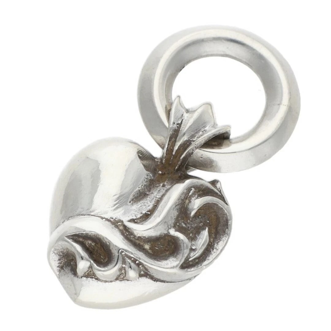 CHROME HEARTS HEART CHARM SILVER NECKLACE TOP: Chrome Hearts HEART CHARM silver necklace top Brand: Chrome Hearts Type/Style: Necklace Material: 925 silver Color: silver Size: vertical 2.1cm Accessories: None Accessories Notice: When purchasing