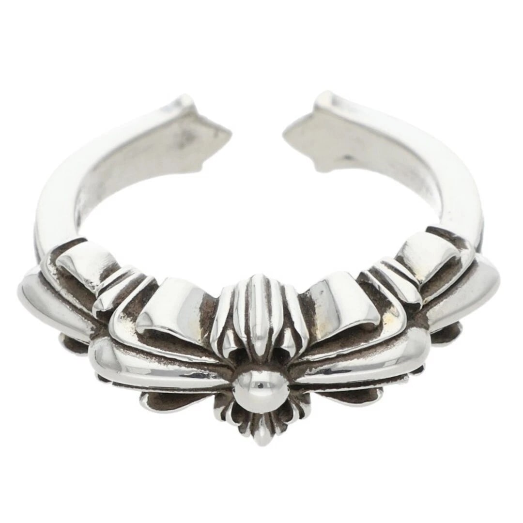 CHROME HEARTS BABY CLASSIC DOUBLE FLORAL SILVER RING: Chrome Hearts BABY Classic Double Floral Silver Ring Brand: Chrome Hearts Type/Style: Ring Material: 925 silver Color: silver Size: US Size 7 Accessories: None Accessories Notice: When purchasing