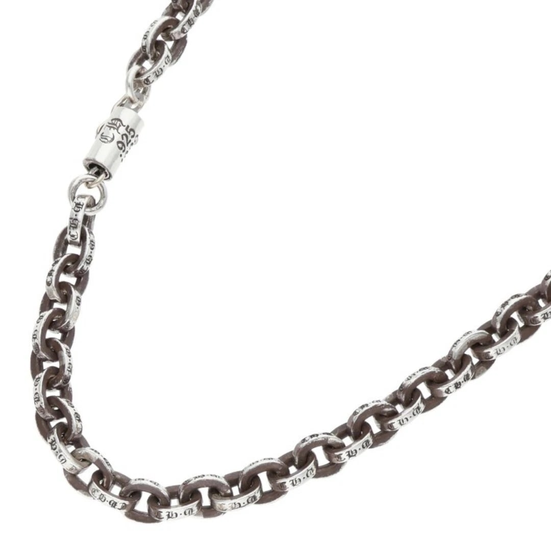 CHROME HEARTS PAPER CHAIN SILVER NECKLACE: Chrome Hearts PAPER CHAIN Silver Necklace Brand: Chrome Hearts Type/Style: Necklace Material: 925 silver Color: silver Size: total length 51cm Accessories: None Accessories Notice: When purchasing