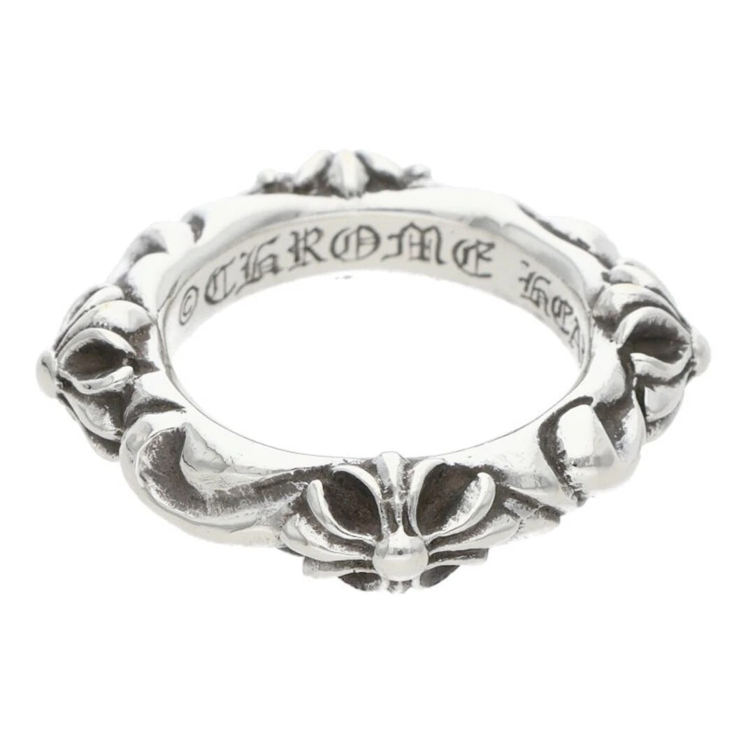 CHROME HEARTS SBT BAND SILVER RING: Chrome Hearts SBT BAND Silver Ring Brand: Chrome Hearts Type/Style: Ring Material: 925 silver Color: silver Size: US Size 8 Accessories: None Accessories Notice: When purchasing pre-owned goods,