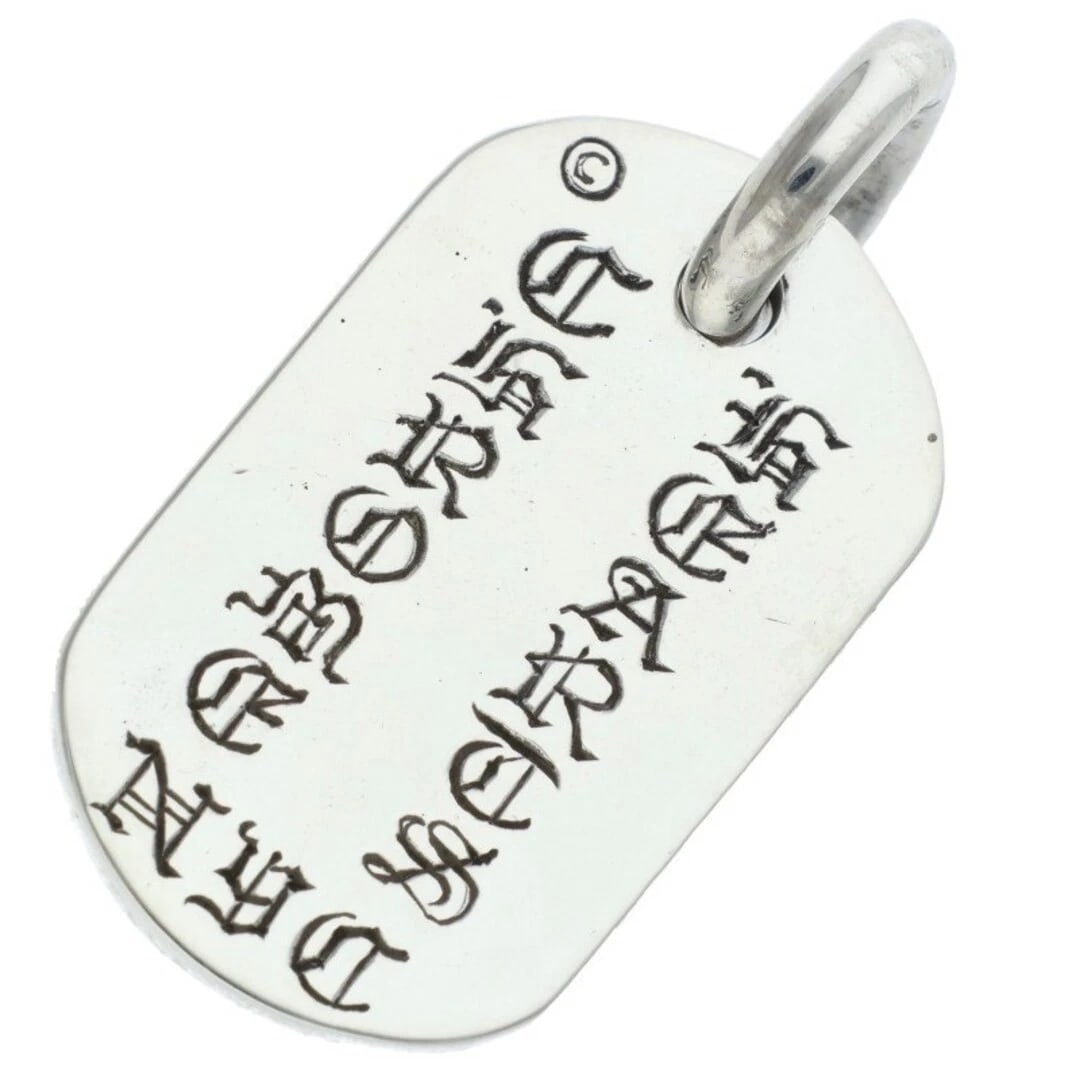 CHROME HEARTS D TAG SMALL DOG YORK CHARM NECKLACE TOP: Chrome Hearts D Tag Small Dog York Charm Necklace Top Brand: Chrome Hearts Type/Style: Necklace Material: 925 silver Color: silver Size: vertical 3.6cm Accessories: None Accessories Notice: When