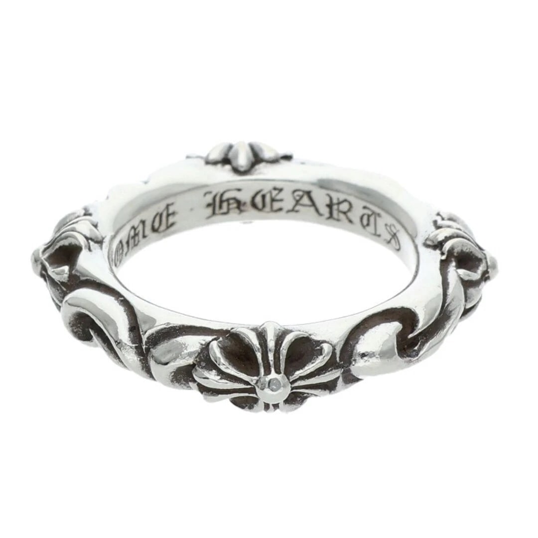 CHROME HEARTS BAND SILVER RING MENS: Chrome Hearts BAND Silver Ring Mens Brand: Chrome Hearts Type/Style: Ring Material: 925 silver Color: silver Size: US Size 16.5 Accessories: None Accessories Notice: When purchasing pre-owned goods,