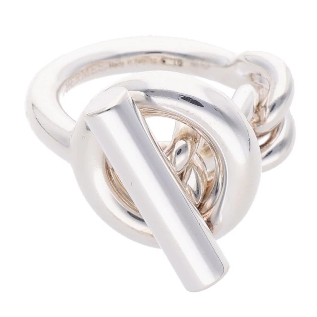 HERMES CROISETTE SILVER RING: Hermes Croisette Silver Ring Brand: HERMES Type/Style: Ring Material: 925 silver Color: silver Size: US Size 11 Accessories: None Accessories Notice: When purchasing pre-owned goods, please refer to
