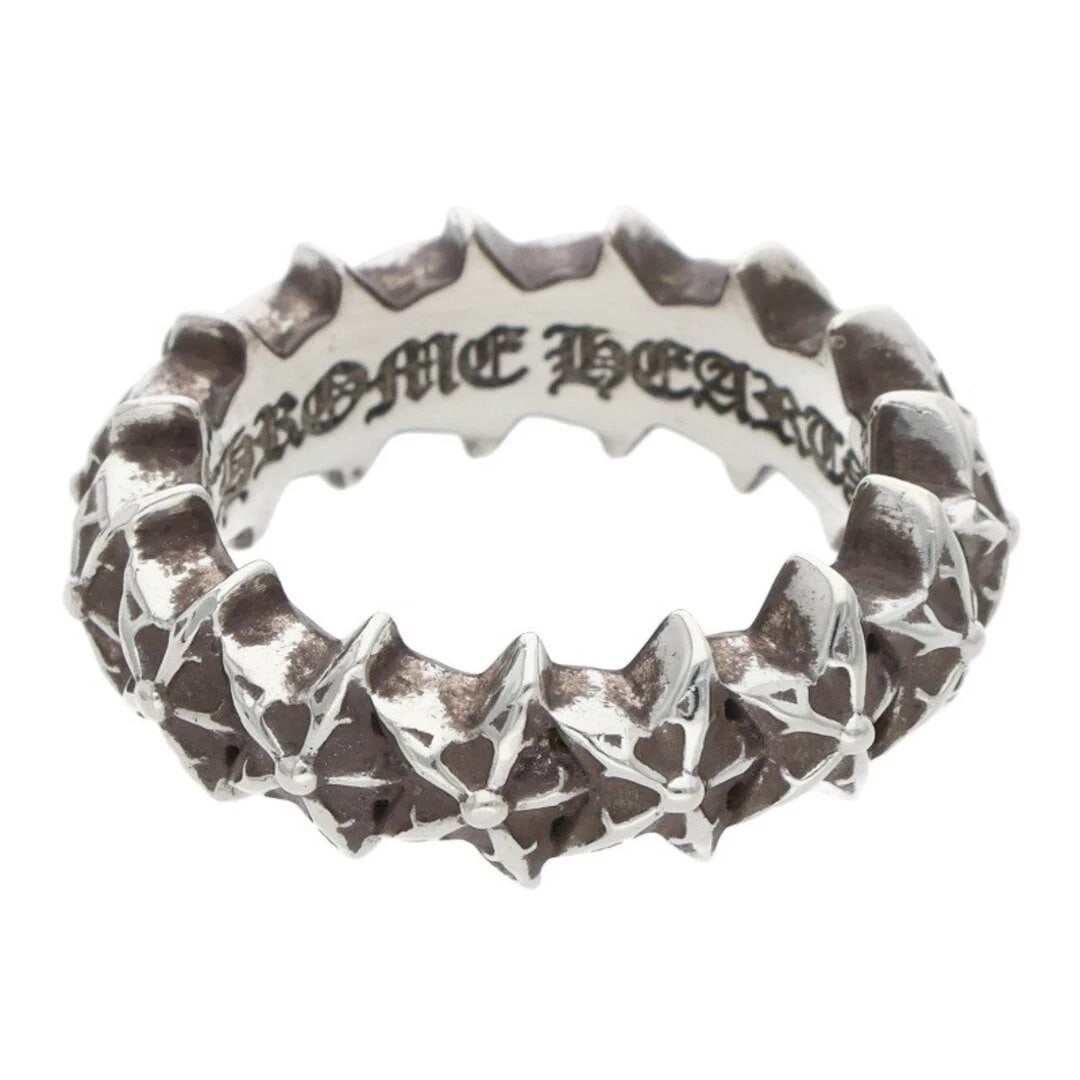 CHROME HEARTS TINY SILVER RING MEN'S: Chrome Hearts Tiny Silver Ring Men's Brand: Chrome Hearts Type/Style: Ring Material: 925 silver Color: silver Size: US Size 6 Accessories: None Accessories Notice: When purchasing pre-owned goods,