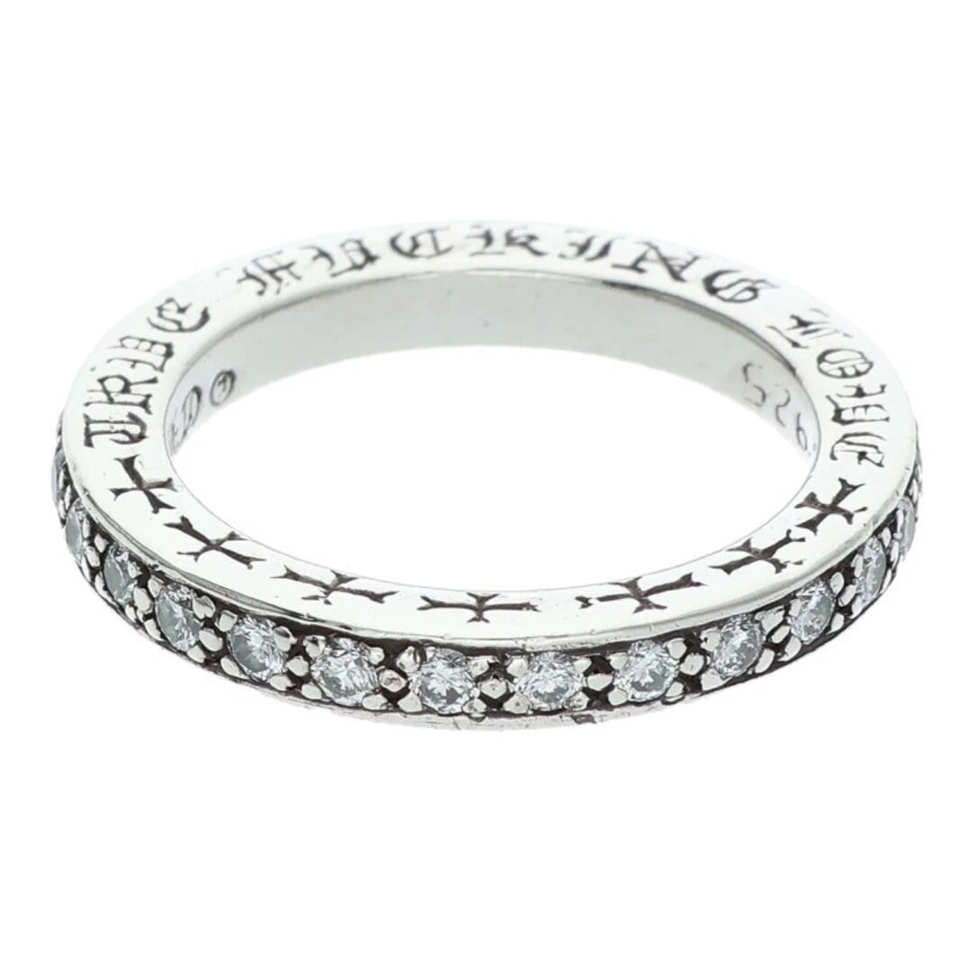 CHROME HEARTS GENUINE PAVE DIAMOND SILVER RING: Chrome Hearts Genuine Pave Diamond silver Ring Brand: Chrome Hearts Type/Style: Ring Material: 925 silver Color: silver Size: US Size 9 Accessories: None Accessories Notice: When purchasing pre-owned