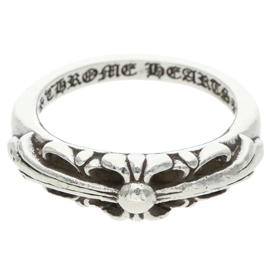 CHROME HEARTS BABY CLASSIC FLORAL CROSS SILVER RING: Chrome Hearts BABY Classic Floral Cross Silver Ring Brand: Chrome Hearts Type/Style: Ring Material: 925 silver Color: silver Size: US Size 13 Accessories: None Accessories Notice: When purchasing