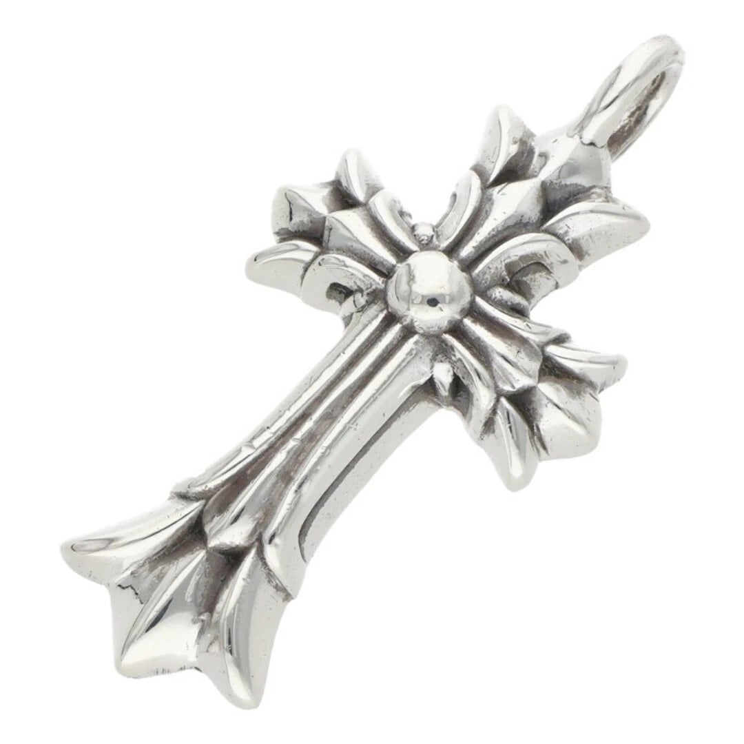 CHROME HEARTS DOUBLE CROSS CHARM SILVER NECKLACE TOP: Chrome Hearts Double Cross Charm Silver Necklace Top Brand: Chrome Hearts Type/Style: Necklace Material: 925 silver Color: silver Size: vertical 3.2cm Accessories: None Accessories Notice: When