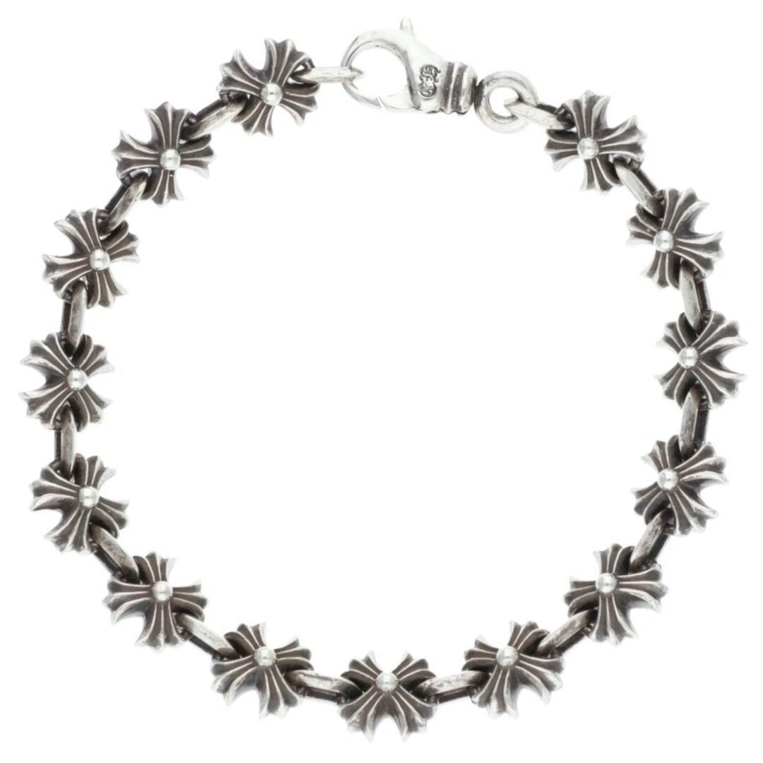 CHROME HEARTS SILVER BRACELET MEN'S: Chrome Hearts Silver Bracelet Men's Brand: Chrome Hearts Type/Style: Others Material: 925 silver Color: silver Size: total length 20cm Accessories: None Accessories Notice: When purchasing pre-owned