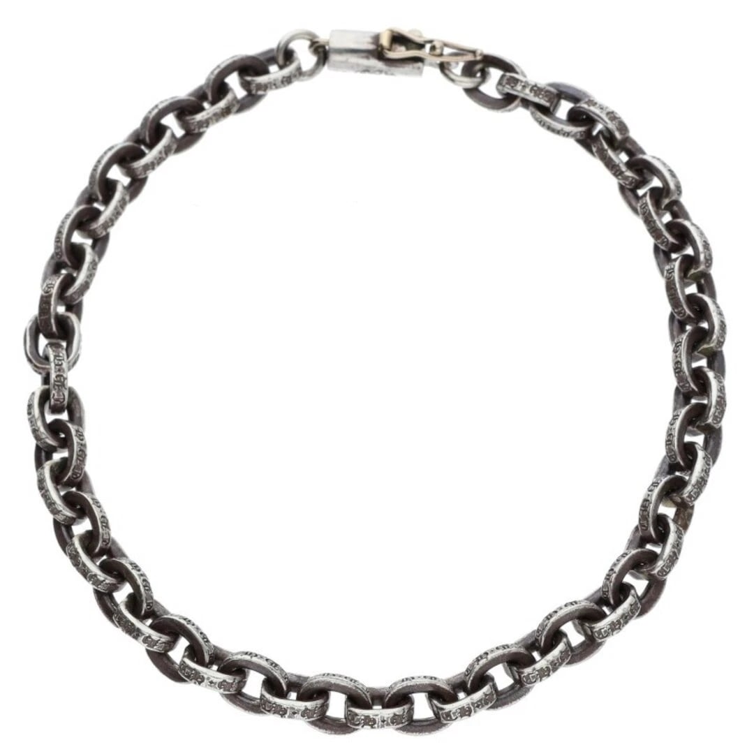 CHROME HEARTS PAPER CHAIN SILVER BRACELET: Chrome Hearts Paper Chain Silver Bracelet Brand: Chrome Hearts Type/Style: Others Material: 925 silver Color: silver Size: total length 18.5cm Accessories: None Accessories Notice: When purchasing
