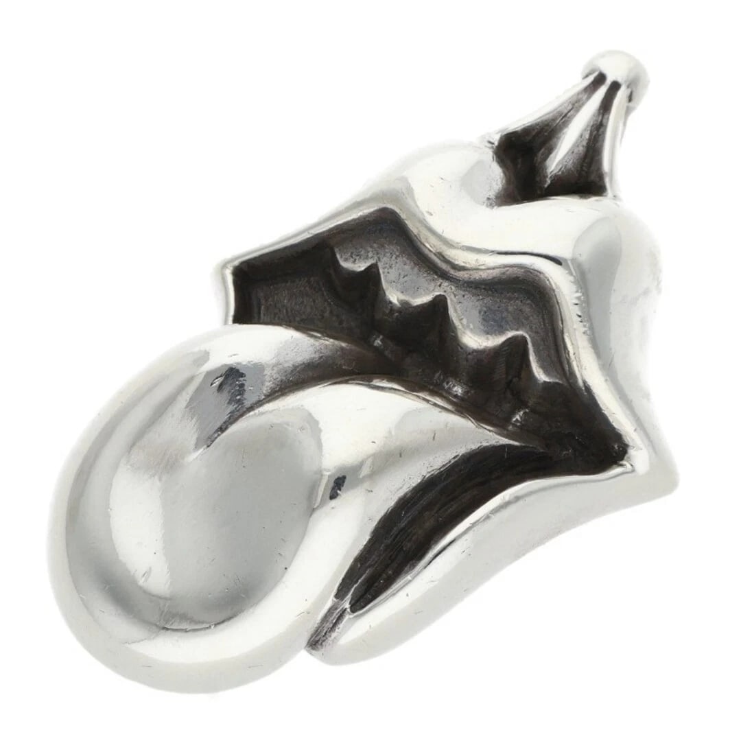 CHROME HEARTS LIPS CHARM LIP AND TAN SILVER NECKLACE TOP: Chrome Hearts LIPS CHARM lip and tan silver necklace top Brand: Chrome Hearts Type/Style: Necklace Material: 925 silver Color: silver Size: vertical 3.4cm Accessories: None Accessories Notice: When