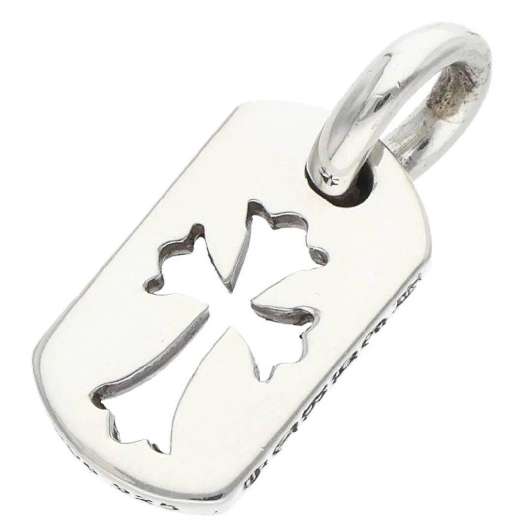 CHROME HEARTS TINY CUT OUT CROSS DOG TAG SILVER NECKLACE TOP: Chrome Hearts tiny Cut out Cross Dog Tag Silver Necklace Top Brand: Chrome Hearts Type/Style: Necklace Material: 925 silver Color: silver Size: vertical 2.2cm Accessories: None Accessories Notice: