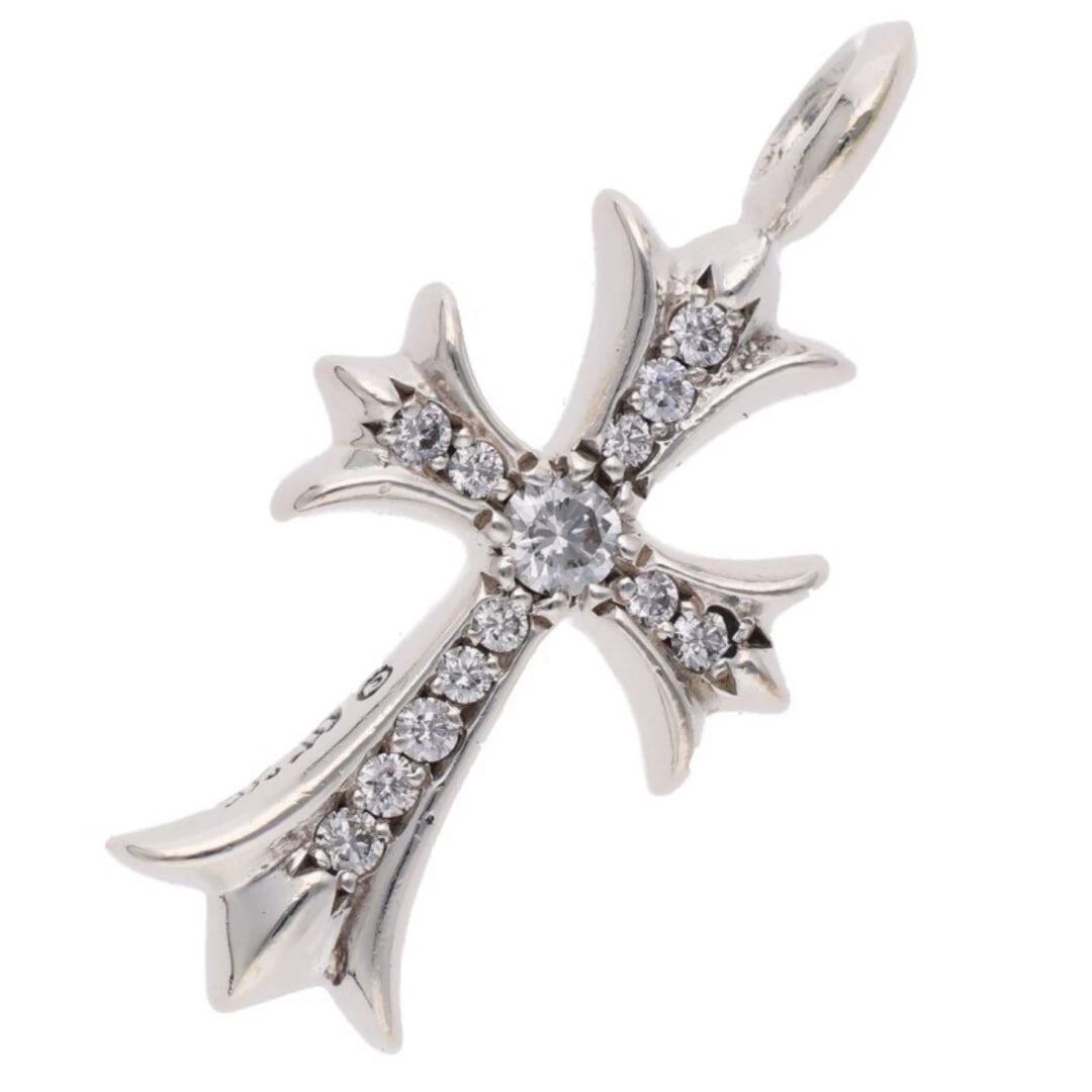 CHROME HEARTS CRSF P DMND TINY FAT CROSS PAVE DIAMOND PENDANT: Chrome Hearts CRSF P DMND Tiny Fat Cross Pave diamond Pendant Brand: Chrome Hearts Type/Style: Necklace Material: 925 silver Color: silver Size: vertical 3.3cm Accessories: None Accessories Notice:
