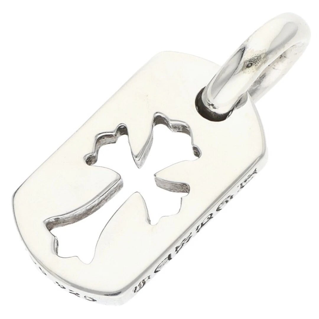 CHROME HEARTS TINY CUTOUT CROSS DOG TAG CHARM SILVER NECKLACE: Chrome Hearts Tiny Cutout Cross Dog Tag Charm Silver Necklace Brand: Chrome Hearts Type/Style: Necklace Material: 925 silver Color: silver Size: vertical 2.2cm Accessories: None Accessories Notice: