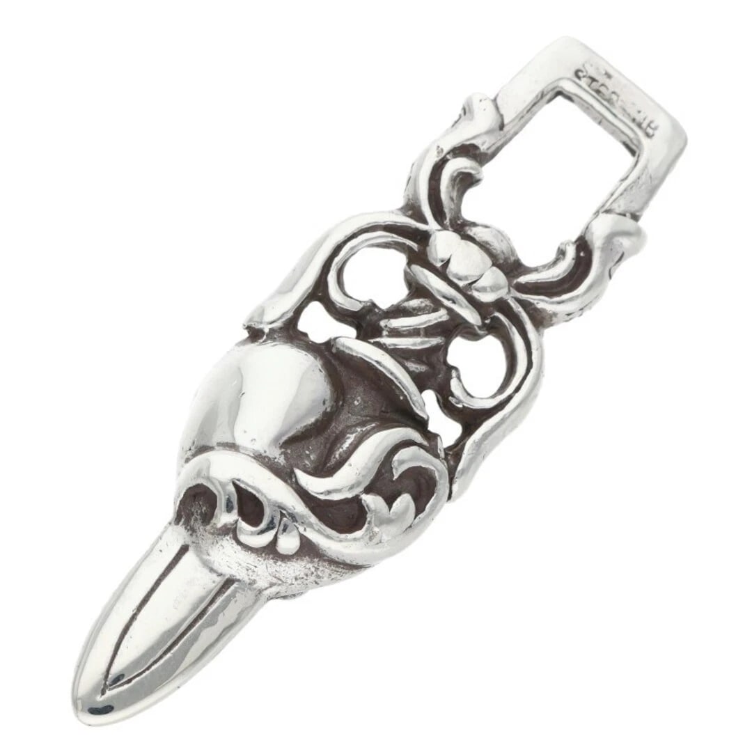 CHROME HEARTS DAGGER HEART PENDANT SILVER NECKLACE TOP: Chrome Hearts DAGGER HEART Pendant Silver Necklace Top Brand: Chrome Hearts Type/Style: Necklace Material: 925 silver Color: silver Size: Vertical 4.2cm Accessories: None Accessories Notice: When
