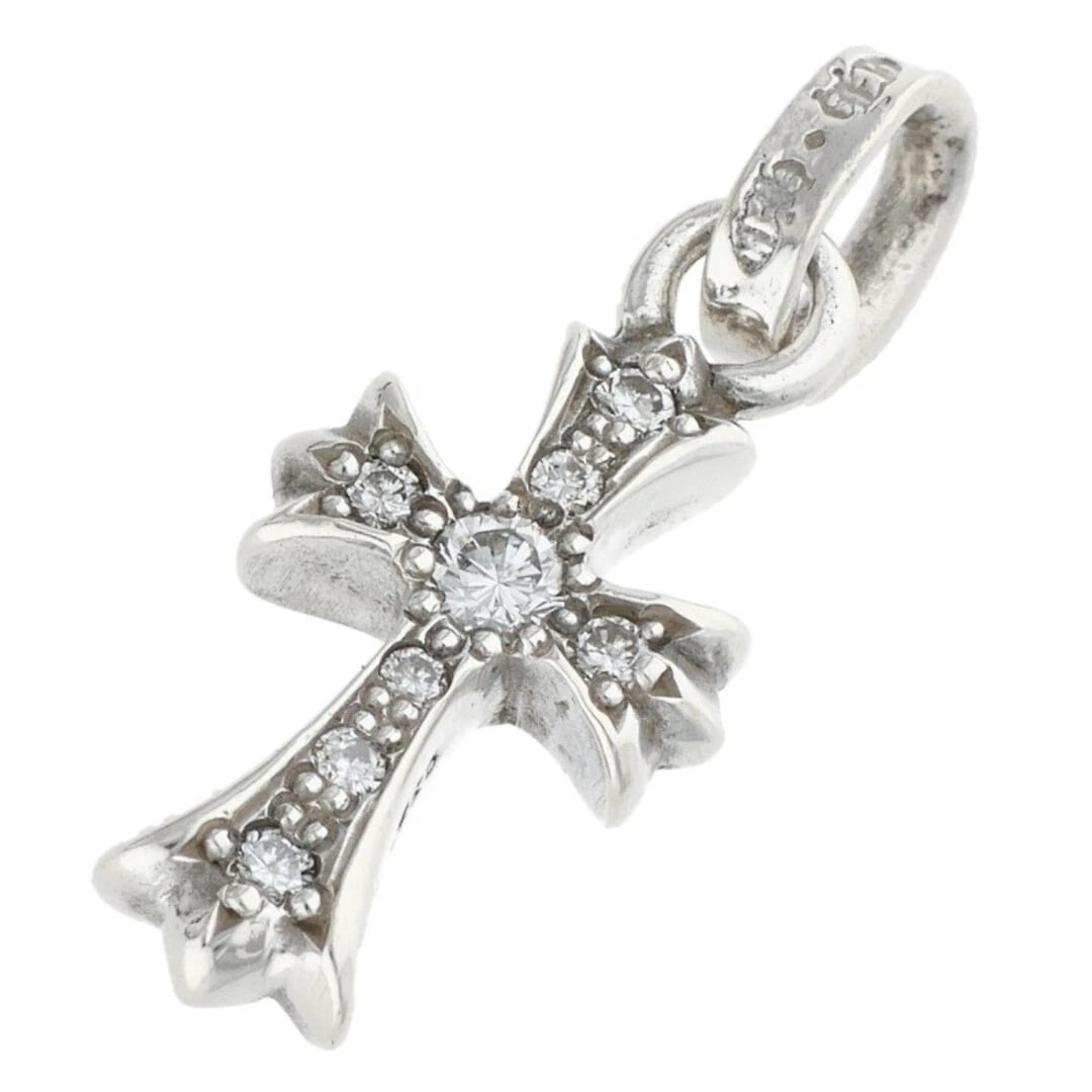 CHROME HEARTS A BABY FAT AFTER PAVE DIAMOND CHARM: Chrome Hearts A Baby Fat After Pave Diamond Charm Brand: Chrome Hearts Type/Style: Necklace Material: 925 Silver Color: silver Size: vertical 2.4cm Accessories: None Accessories Notice: Wh