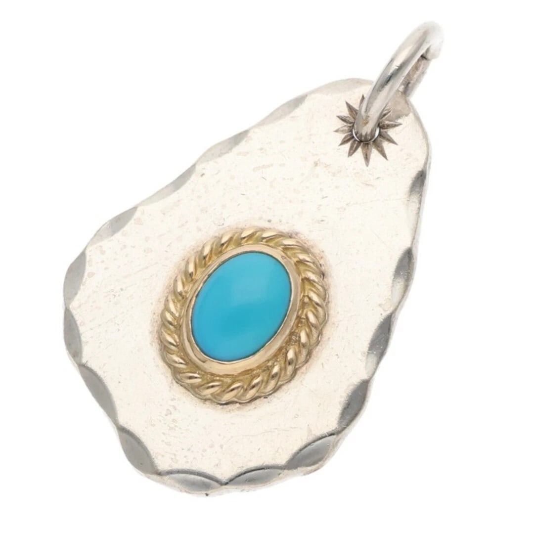 GORROWS GOLD ROPE STAMP METAL NECKLACE TOP: Gorrows gold rope stamp metal necklace top Brand: goro's Type/Style: Necklace Material: silver ? gold Main Stone turquoise Color: silver ? gold Size: vertical 3.5cm Accessories: None Acces