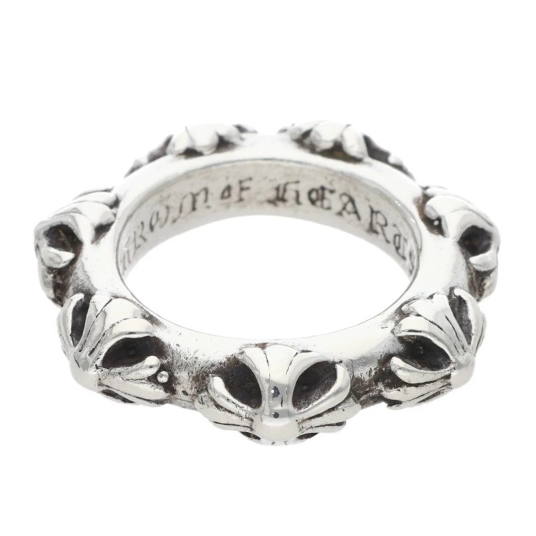 CHROME HEARTS CROSS BAND SILVER RING: Chrome Hearts Cross Band Silver Ring Brand: Chrome Hearts Type/Style: Ring Material: 925 Silver Color: silver Size: US Size 7 Accessories: None Accessories Notice: When purchasing pre-owned goods,