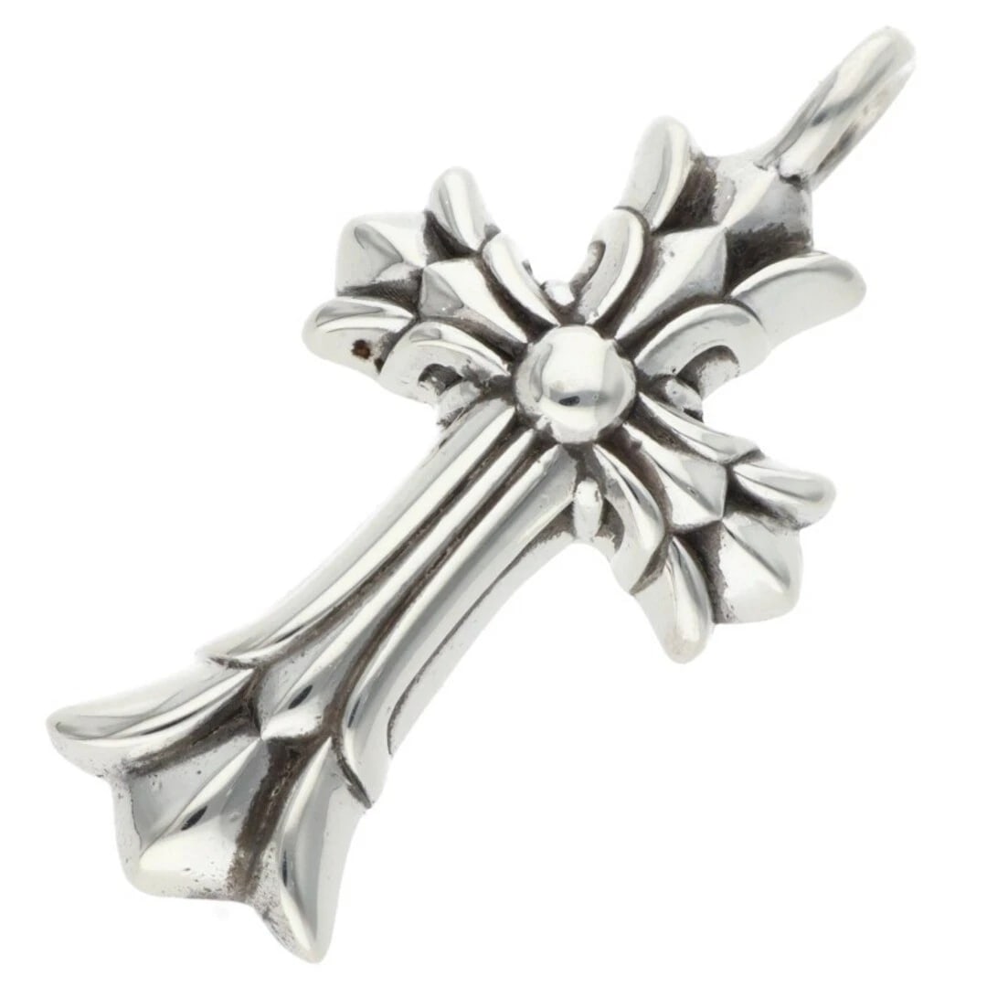 CHROME HEARTS DOUBLE CROSS SILVER NECKLACE TOP: Chrome Hearts Double Cross Silver Necklace Top Brand: Chrome Hearts Type/Style: Necklace Material: 925 Silver Color: silver Size: vertical 3.1cm Accessories: None Accessories Notice: When purchasing