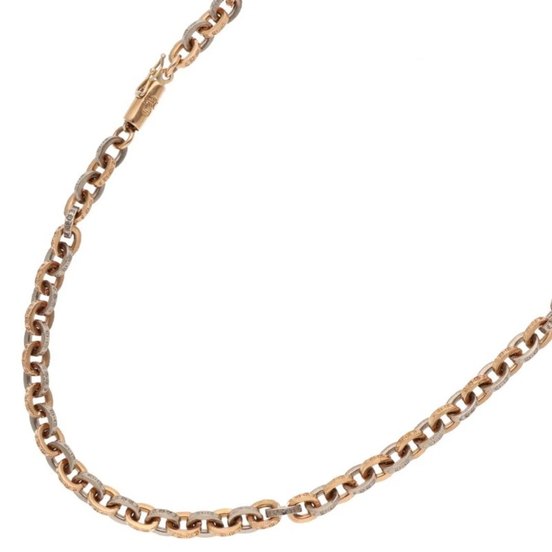 CHROME HEARTS PAPER CHAIN 18K WHITE GOLD COMBI NECKLACE: Chrome Hearts Paper Chain 18k White Gold Combi Necklace Brand: Chrome Hearts Type/Style: Necklace Material: 22K YG 18K WG Color: yg wg Size: total chain length 77cm Accessories: None Acces