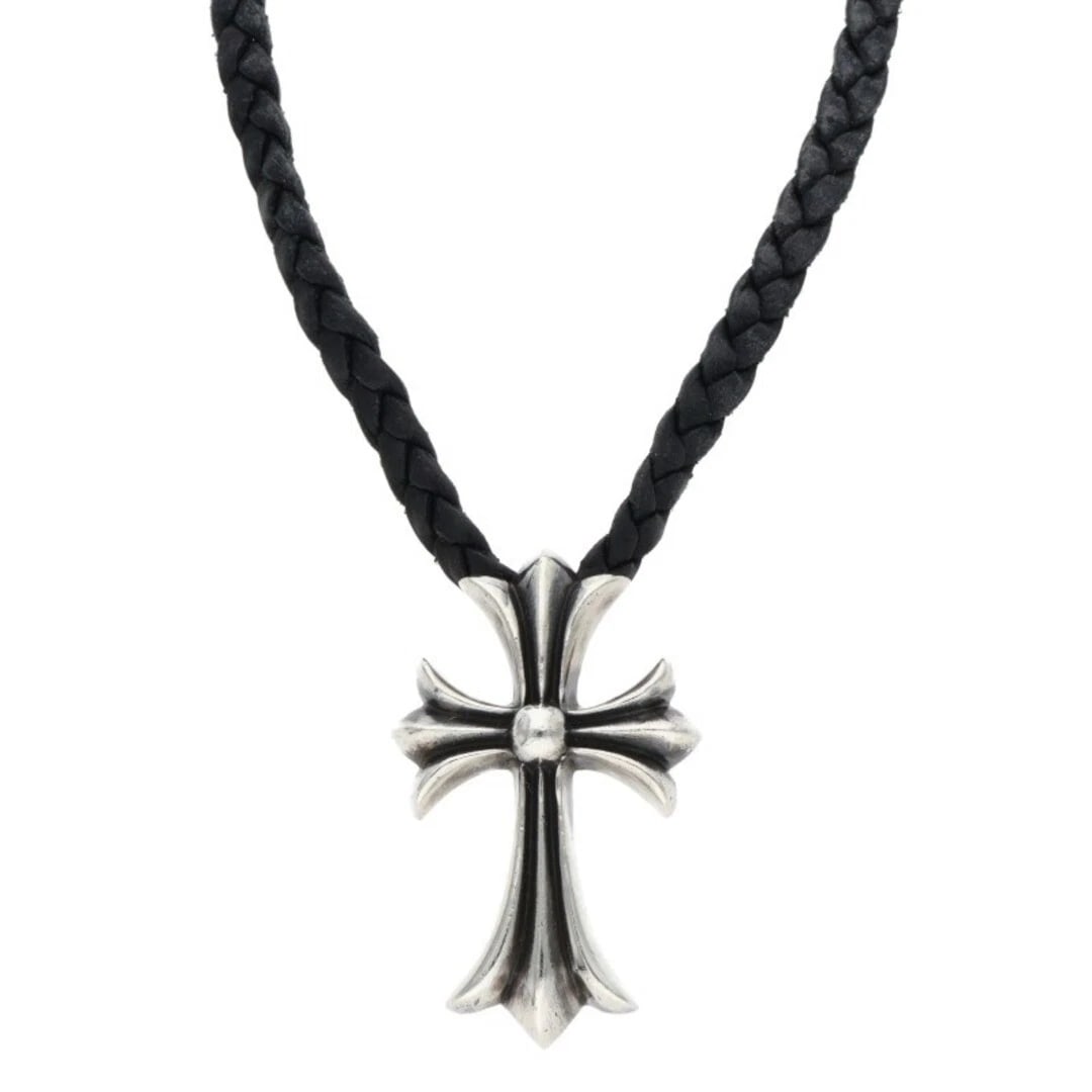 CHROME HEARTS CH CRS SML BC SMALL CROSS BOLO TIP W SILVER NECKLACE: Chrome Hearts CH CRS SML BC Small Cross Bolo Tip W Silver Necklace Brand: Chrome Hearts Type/Style: Necklace Material: 925 Silver Color: silver Size: vertical 4.2cm, string width 0.5cm, total length 9
