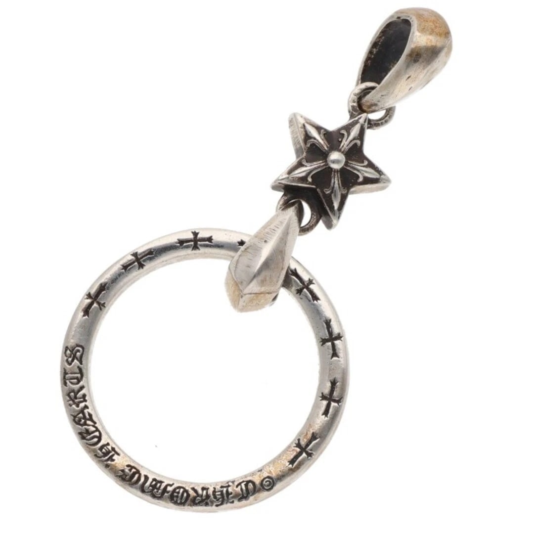 CHROME HEARTS EYWEAR LOOP W STAR MOTIF SILVER NECKLACE TOP: Chrome Hearts Eywear Loop w Star Motif Silver Necklace Top Brand: Chrome Hearts Type/Style: Necklace Material: 925 Silver Color: silver Size: vertical 5.7cm Accessories: None Accessories N