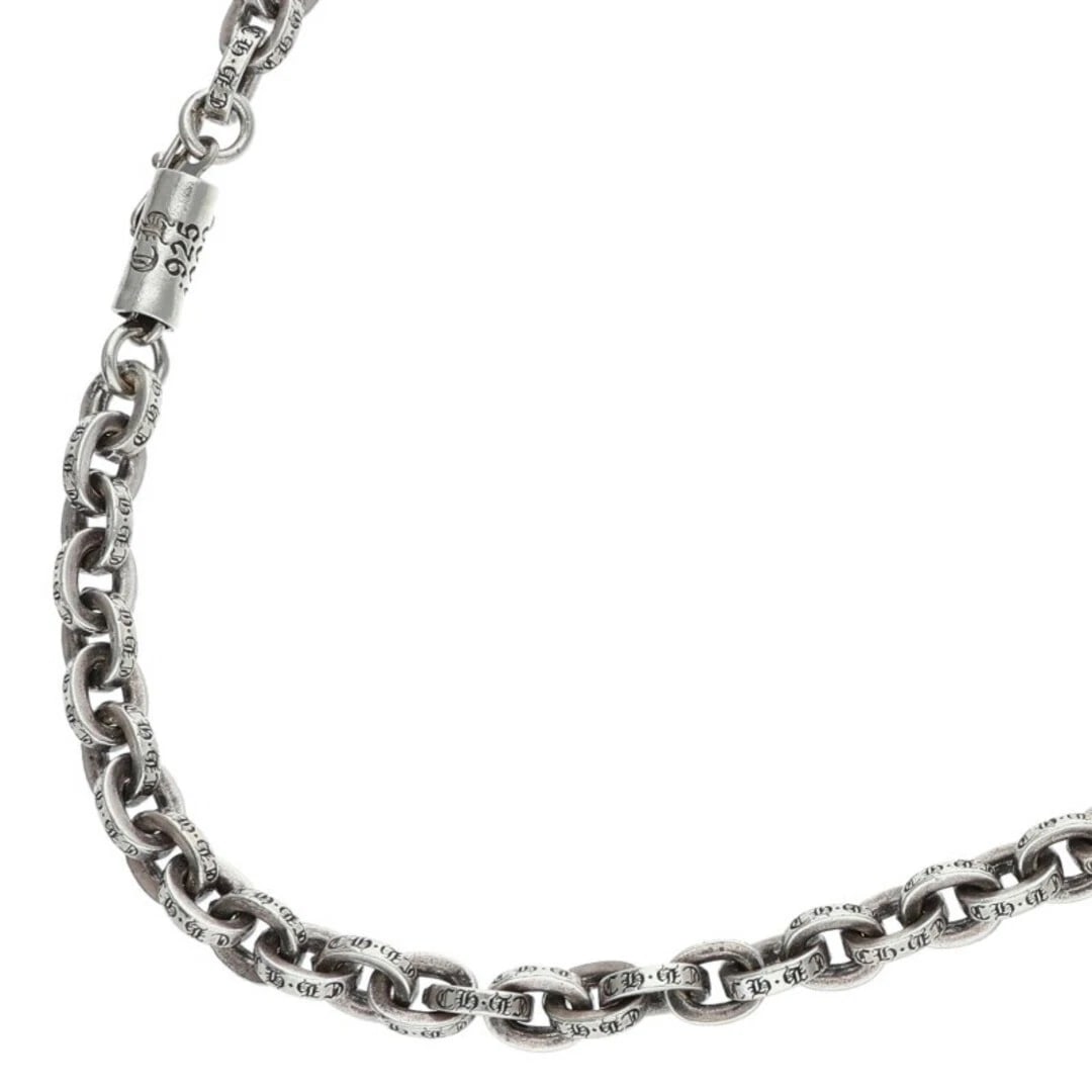 CHROME HEARTS PAPER CHAIN SILVER NECKLACE: Chrome Hearts PAPER CHAIN Silver Necklace Brand: Chrome Hearts Type/Style: Necklace Material: 925 Silver Color: silver Size: total length 61.5cm Accessories: None Accessories Notice: When