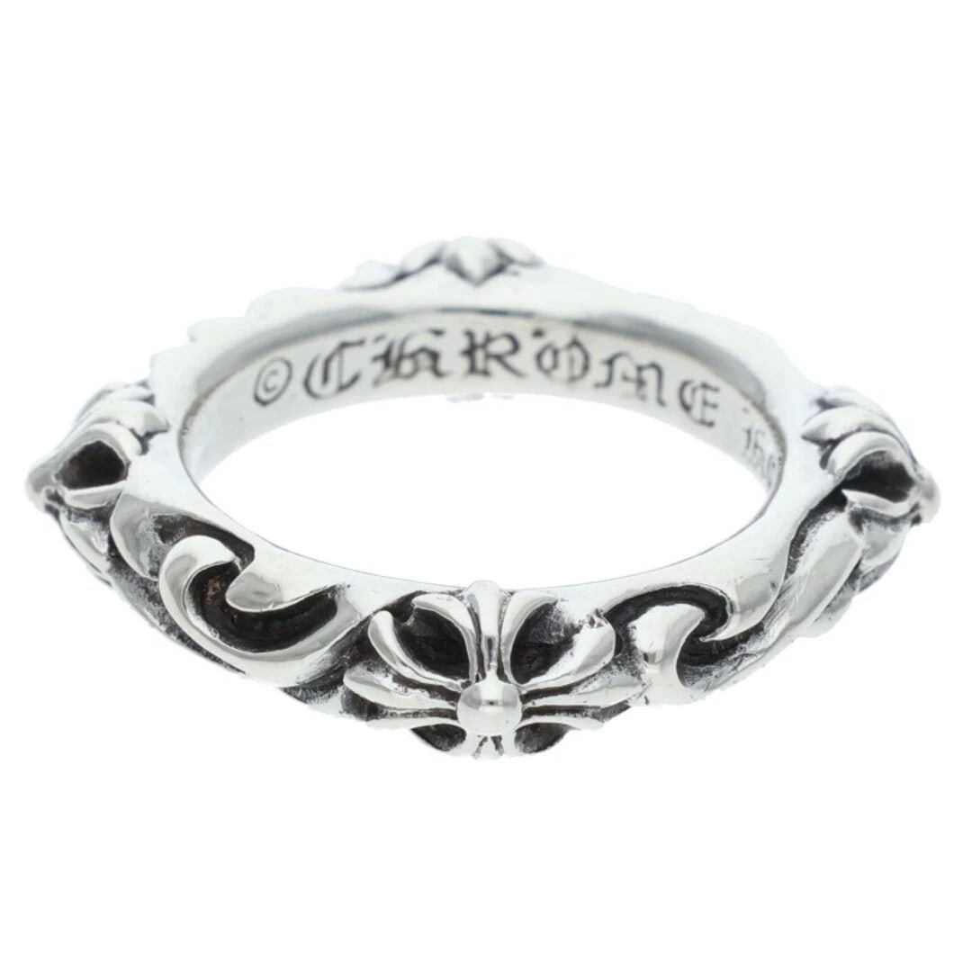 CHROME HEARTS SBT BAND SILVER RING: CHROME HEARTS SBT BAND Silver Ring Brand: Chrome Hearts Type/Style: Ring Material: 925 Silver Color: silver Size: US Size 12 Accessories: None Accessories Notice: When purchasing pre-owned goods,